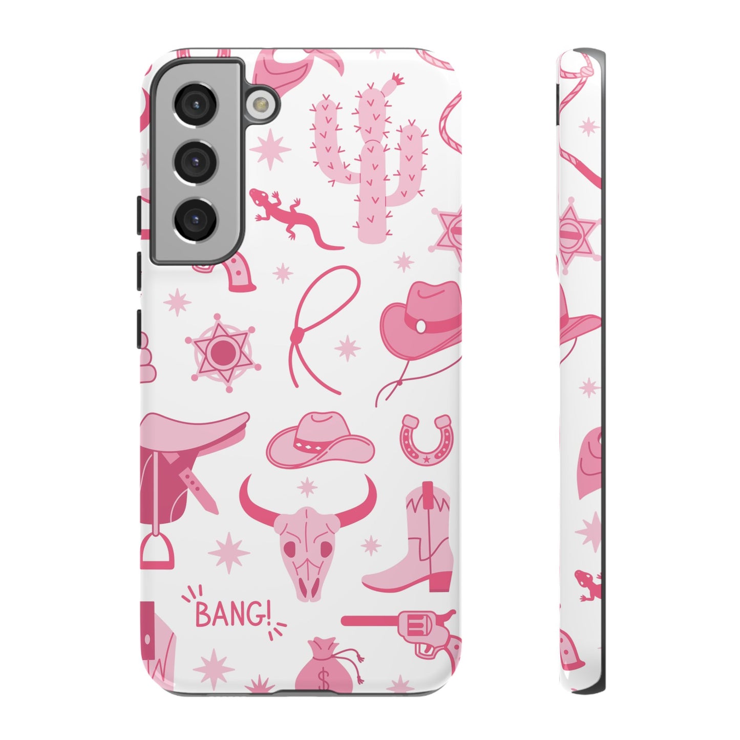 Pink Western Protective Phone Case for Iphone, Samsung and Google Phones