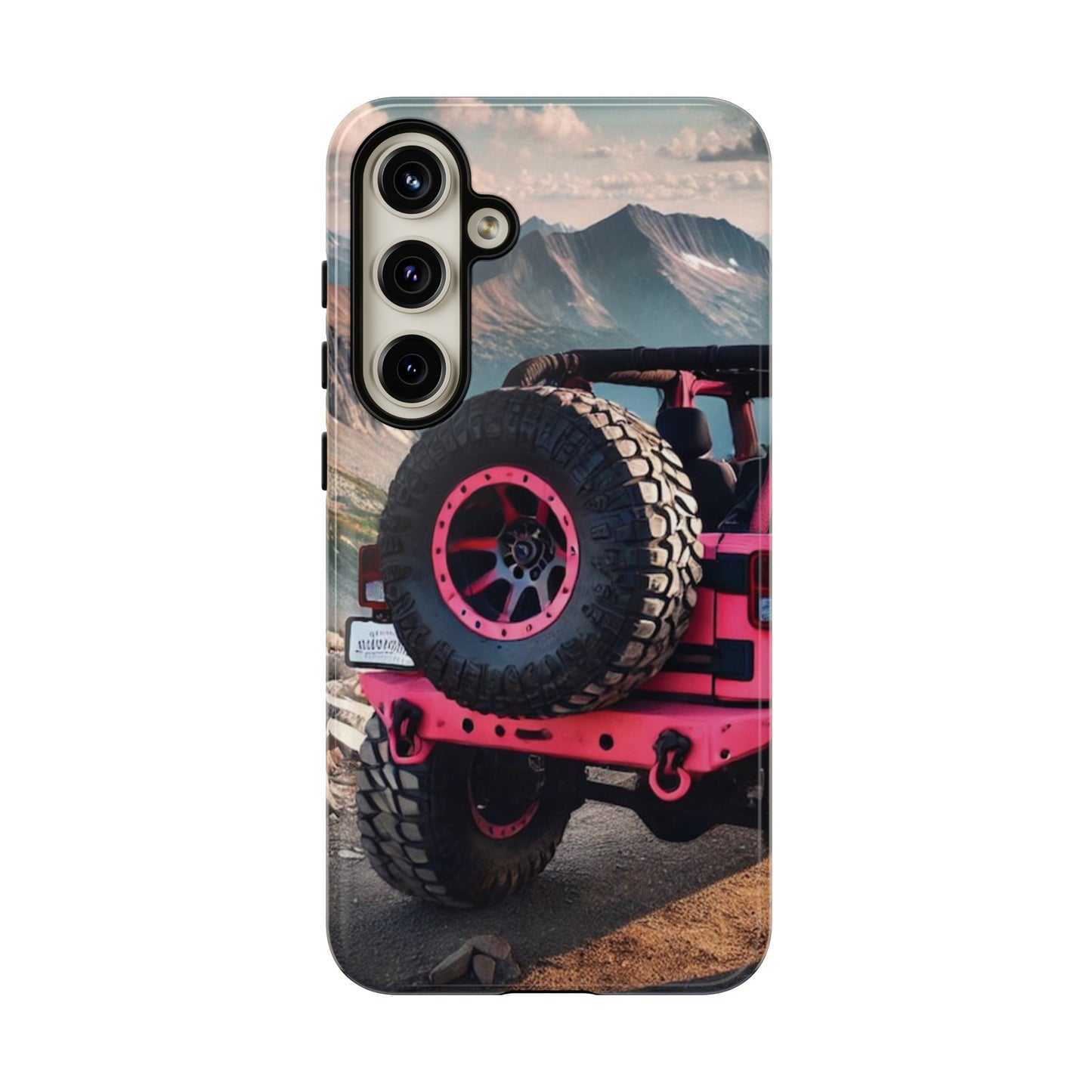 Pink Jeep Tire Protective Phone Case