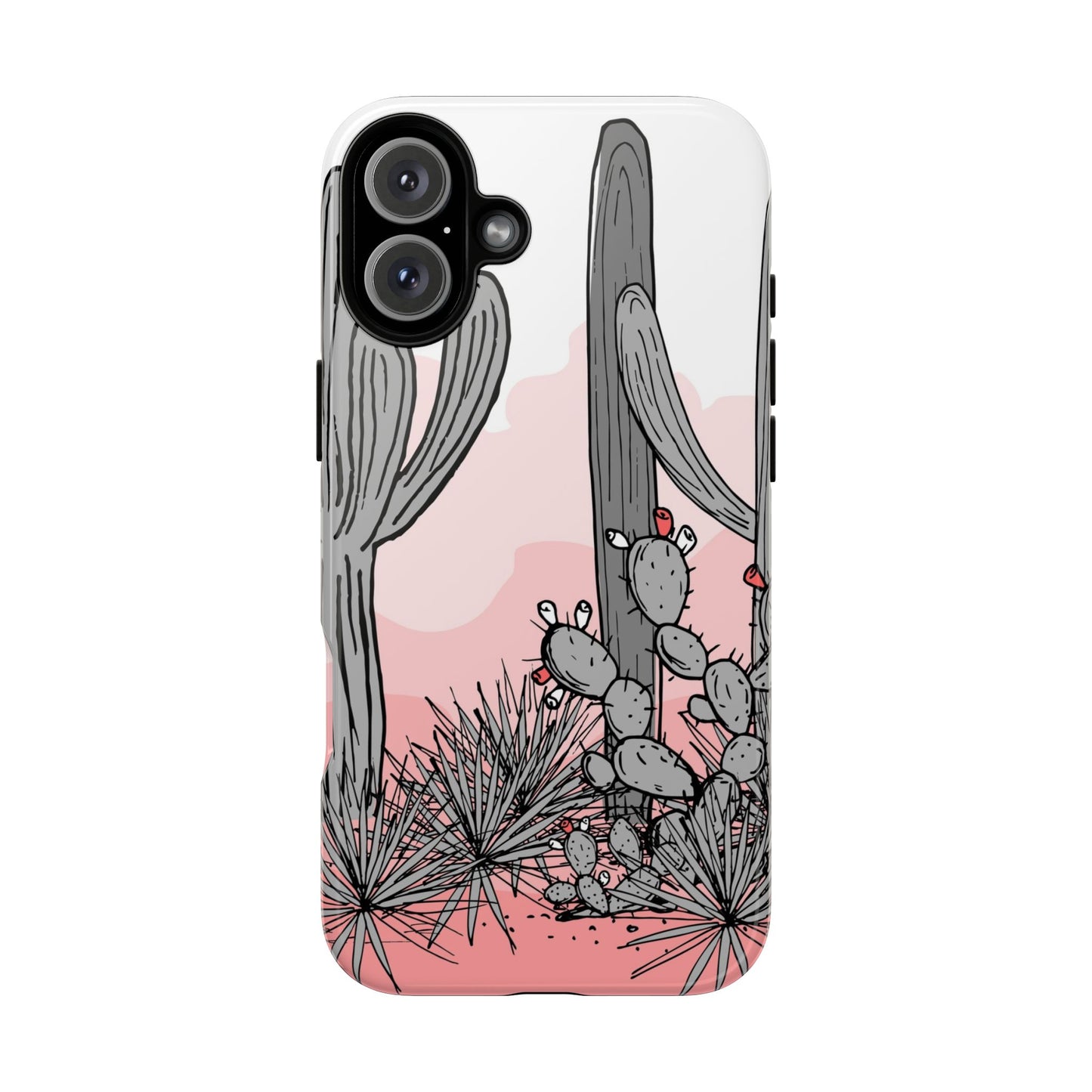 Pastel Cactus Sunset Protective Phone Case