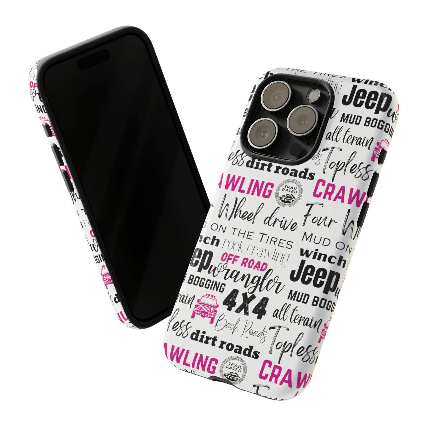 Off Road Subway Art Splash of Pink Protective Phone Case for Iphone, Samsung and Google Phones