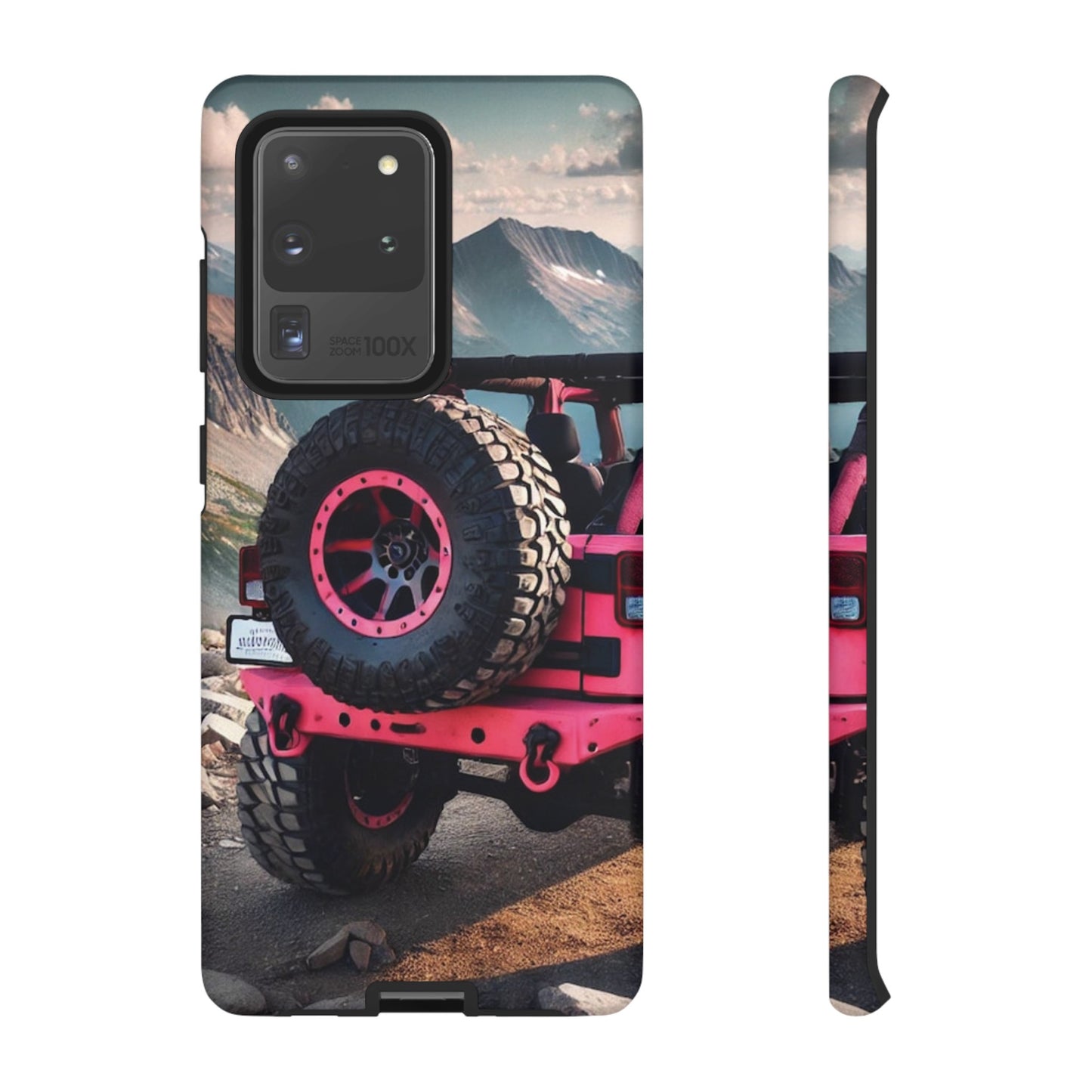 Pink Jeep Tire Protective Phone Case