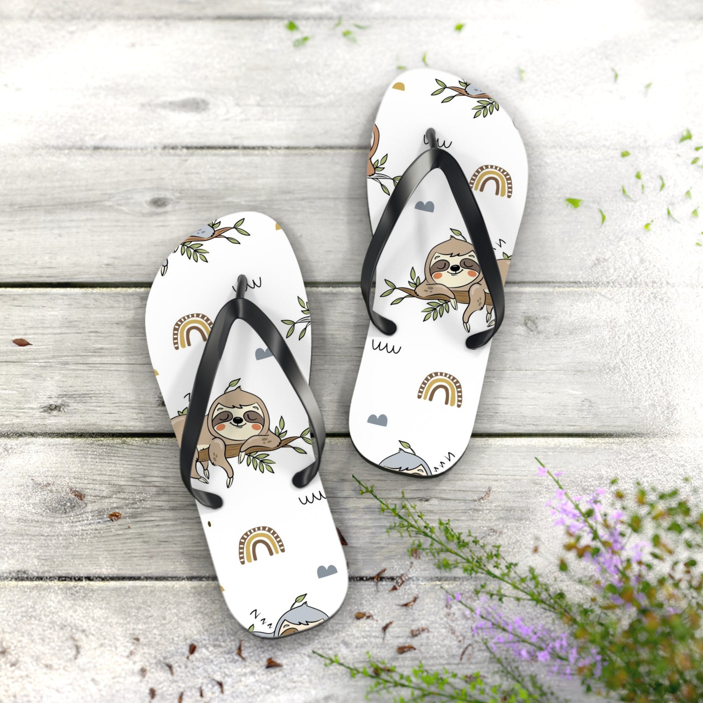 Sloth Love Flip Flops