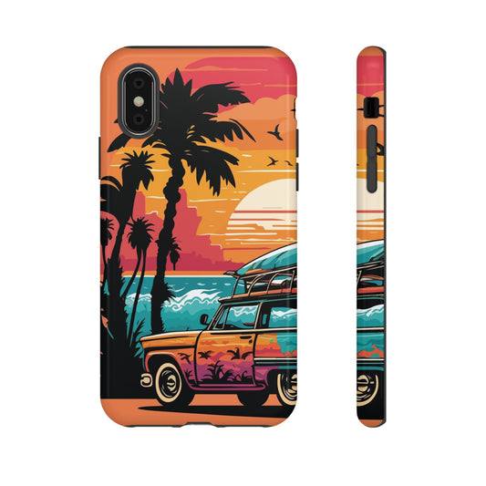Summer Retro Sunset Protective Phone Case