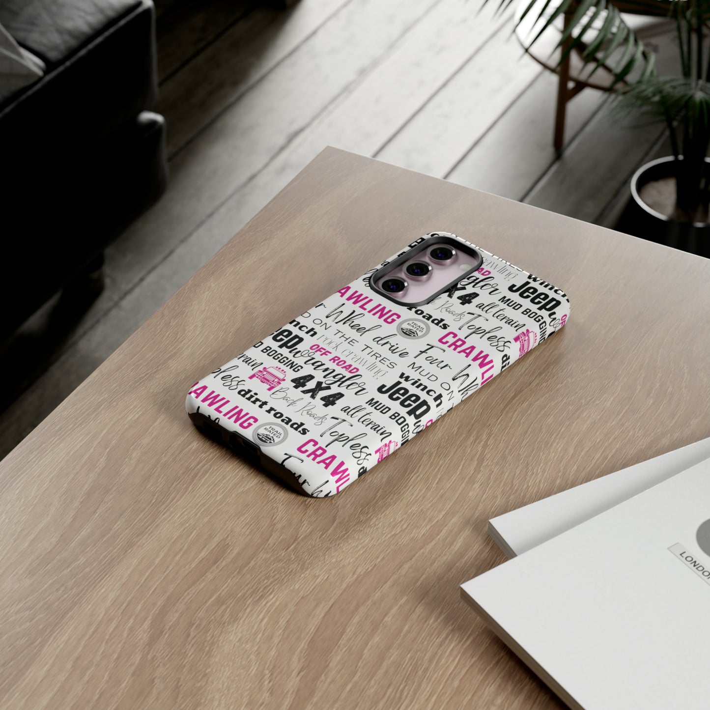 Off Road Subway Art Splash of Pink Protective Phone Case for Iphone, Samsung and Google Phones