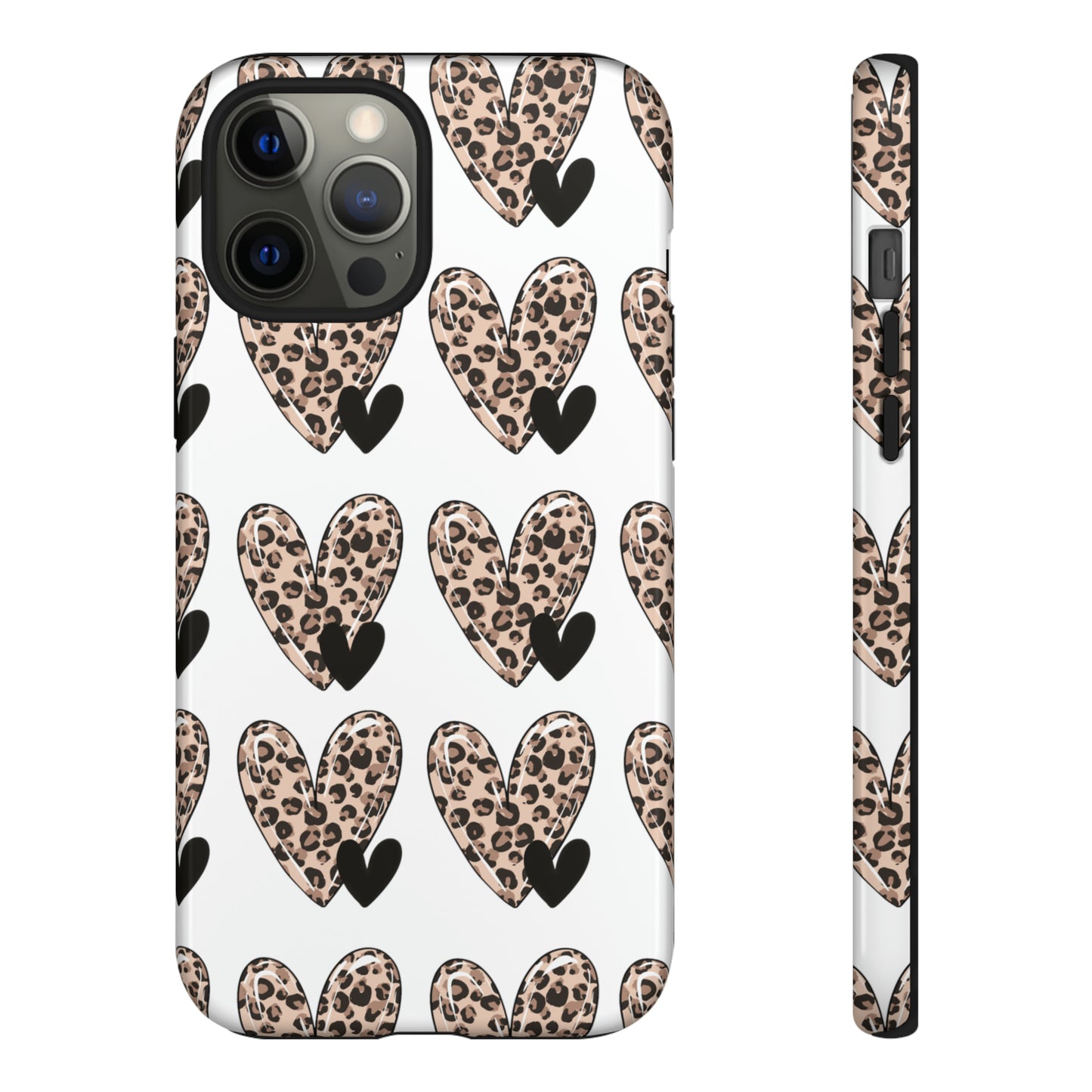 Leopard Hearts Protective Case for IPhone. Samsung and Google phones