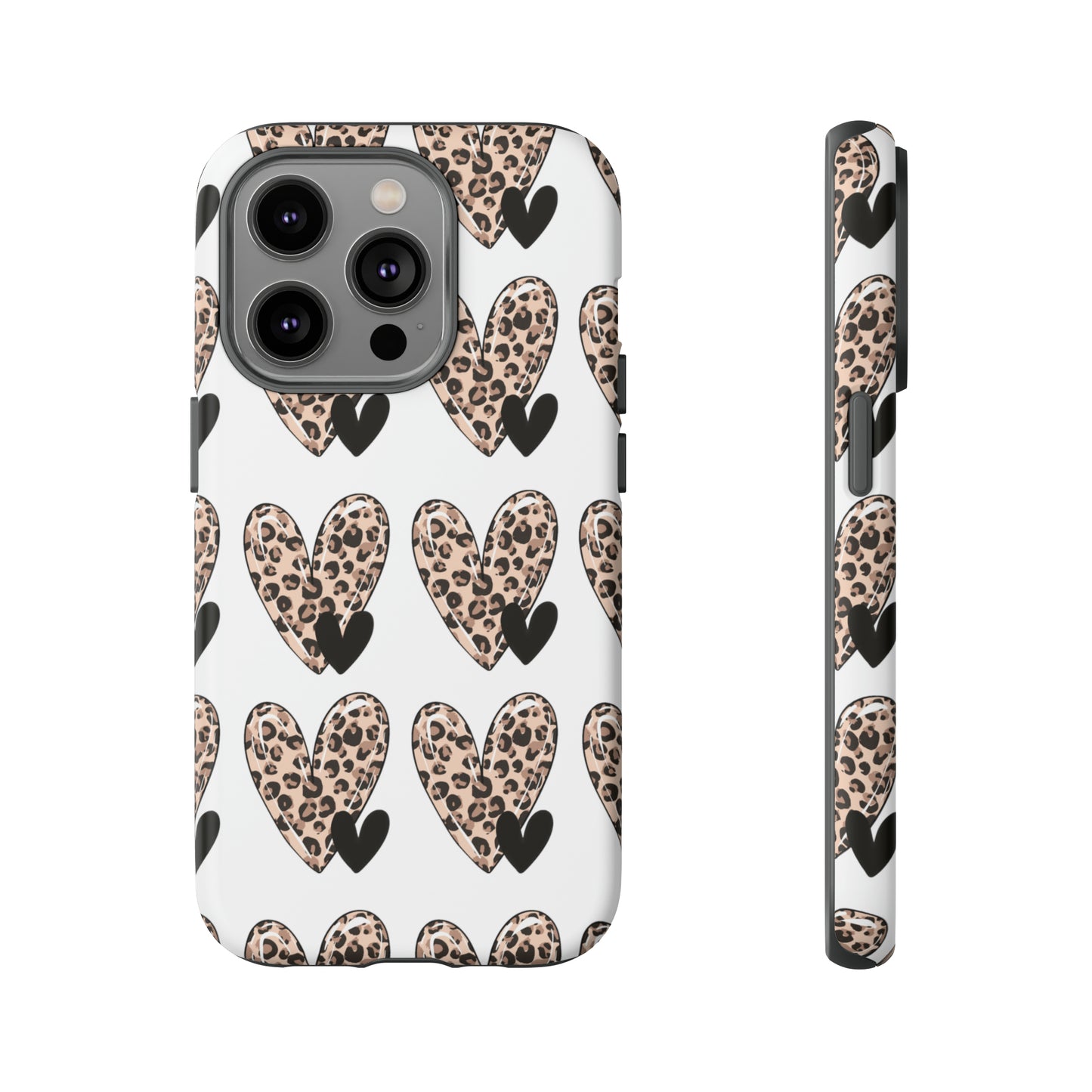 Leopard Hearts Protective Case for IPhone. Samsung and Google phones