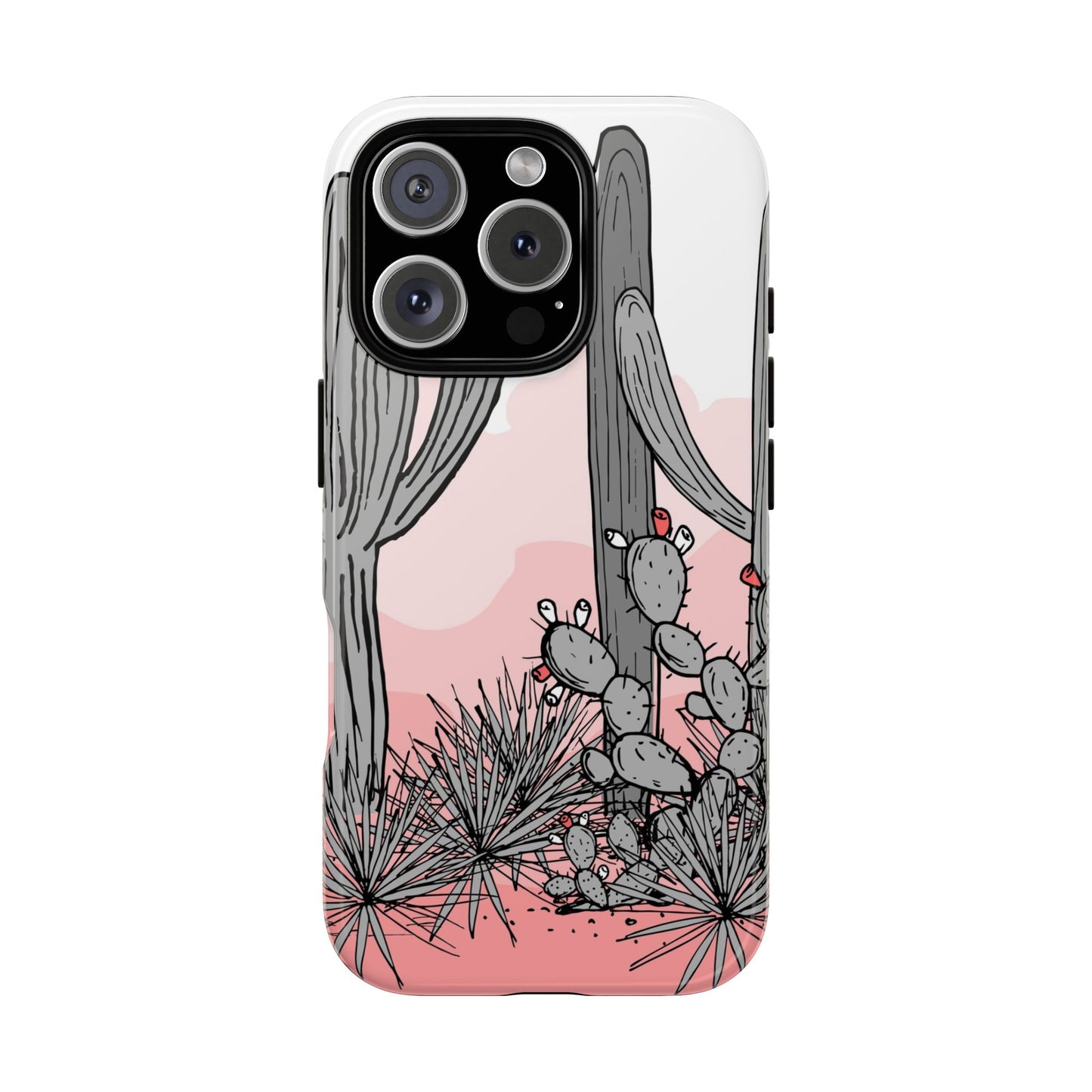 Pastel Cactus Sunset Protective Phone Case