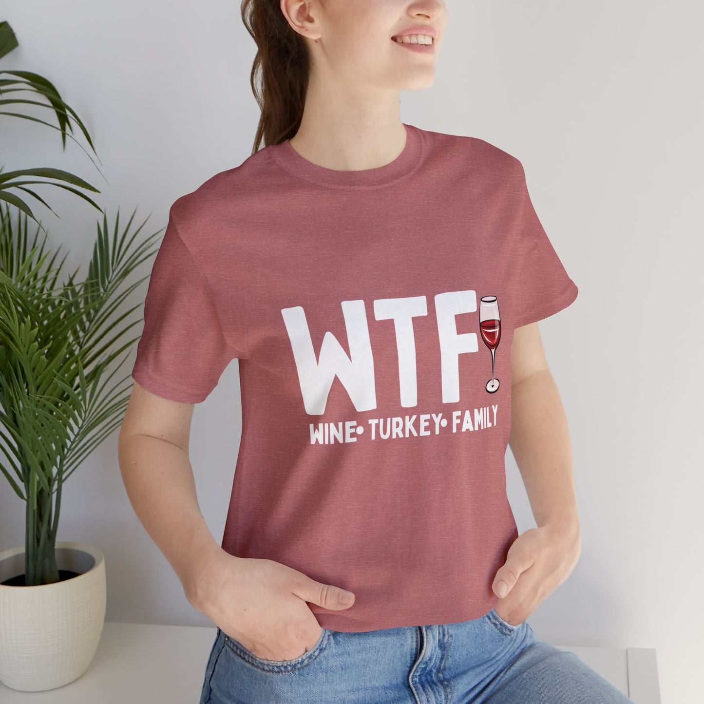 WTF Wine Turkey Family Unisex Jersey Short Sleeve Tee