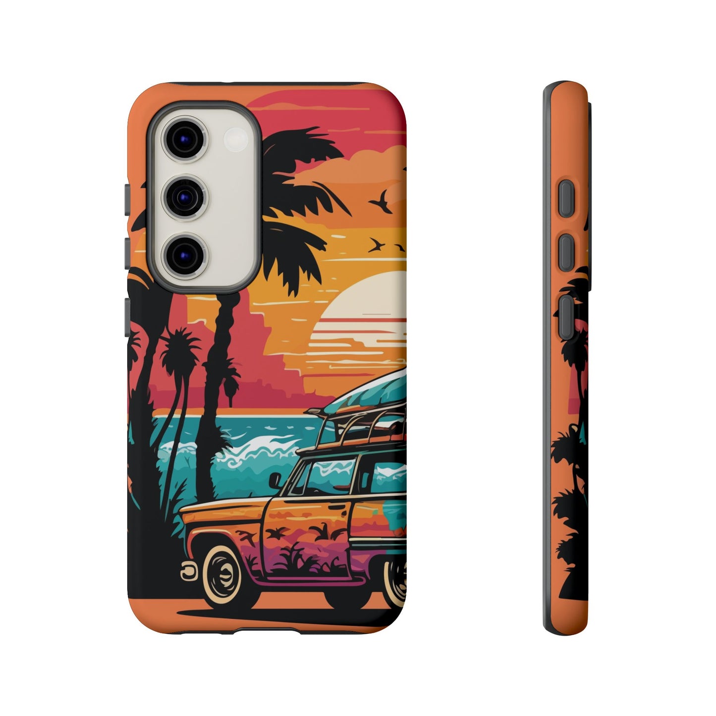 Summer Retro Sunset Protective Phone Case