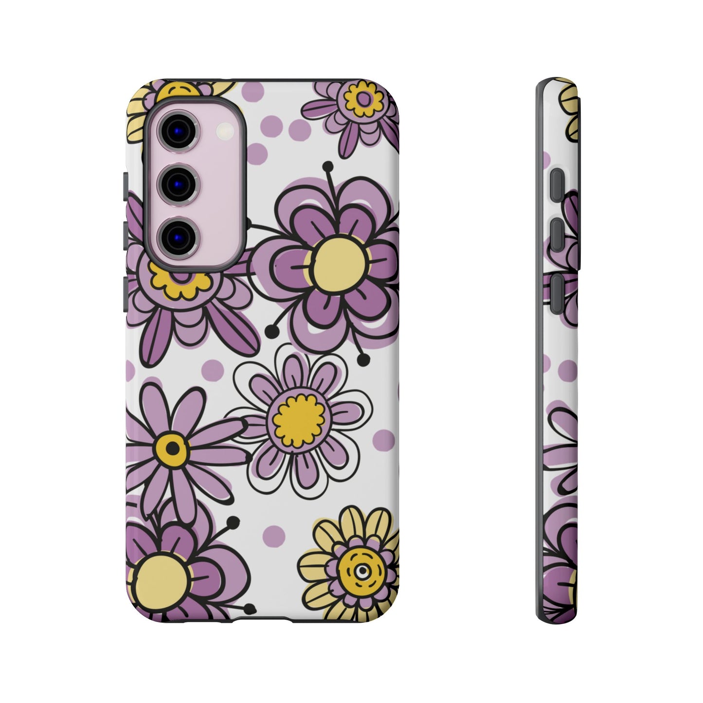 Purple Flowers Protective Phone Case