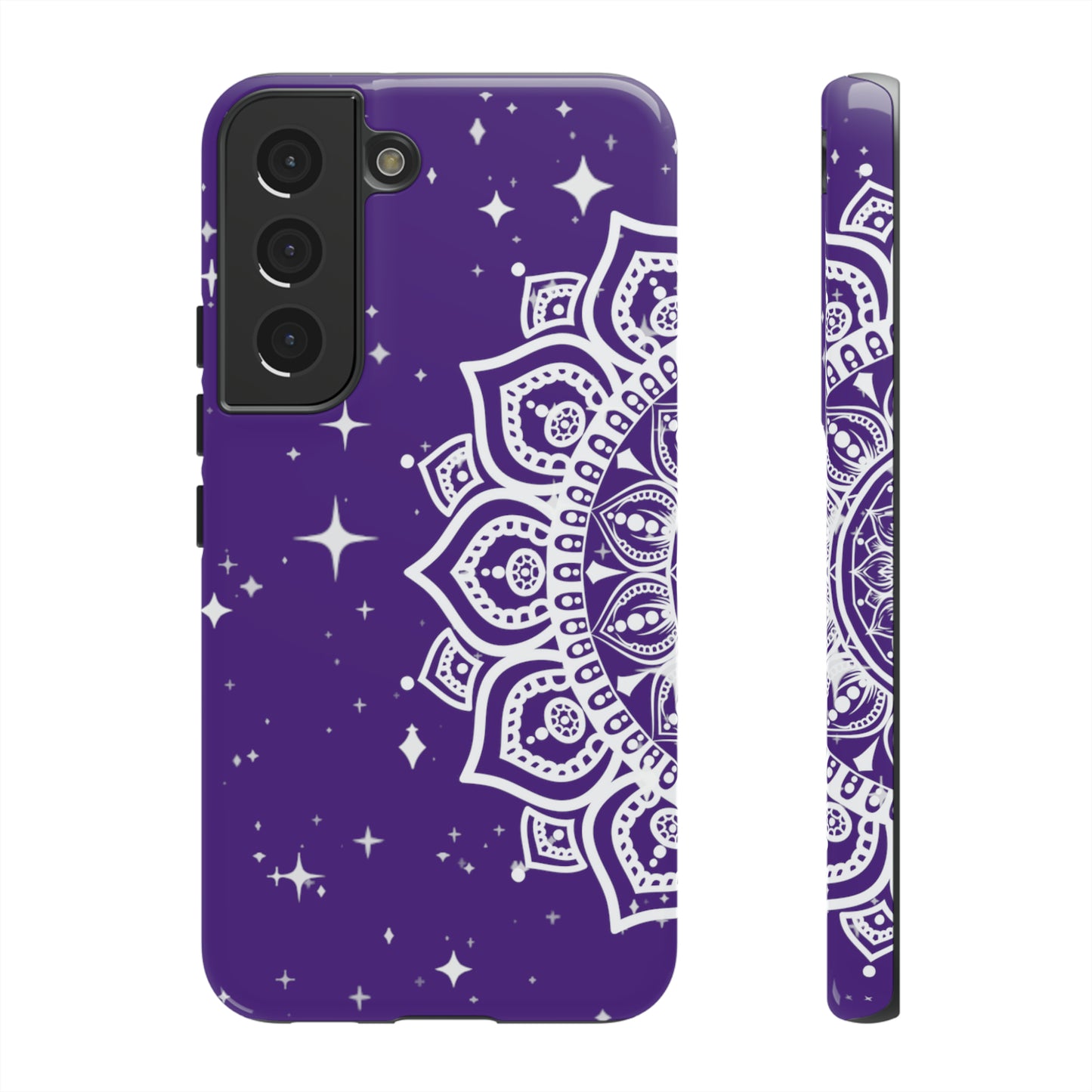 Purple mandala protective phone case for iPhone, Samsung and Google