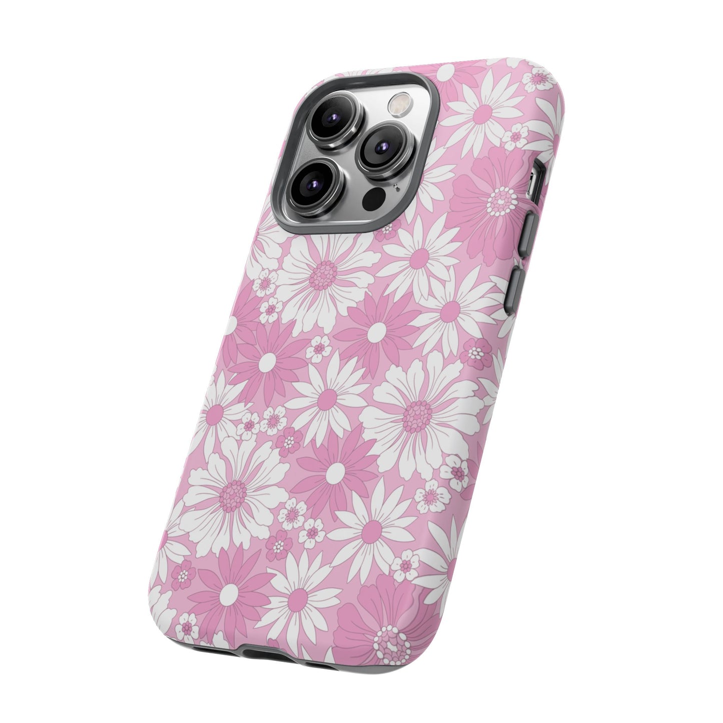 Pink and White Flowers Protective Phone Case