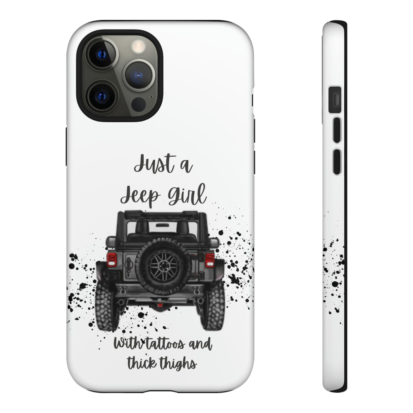 Off Road Girl with Tattoos and Thick Thighs Grey Protective Phkne Case