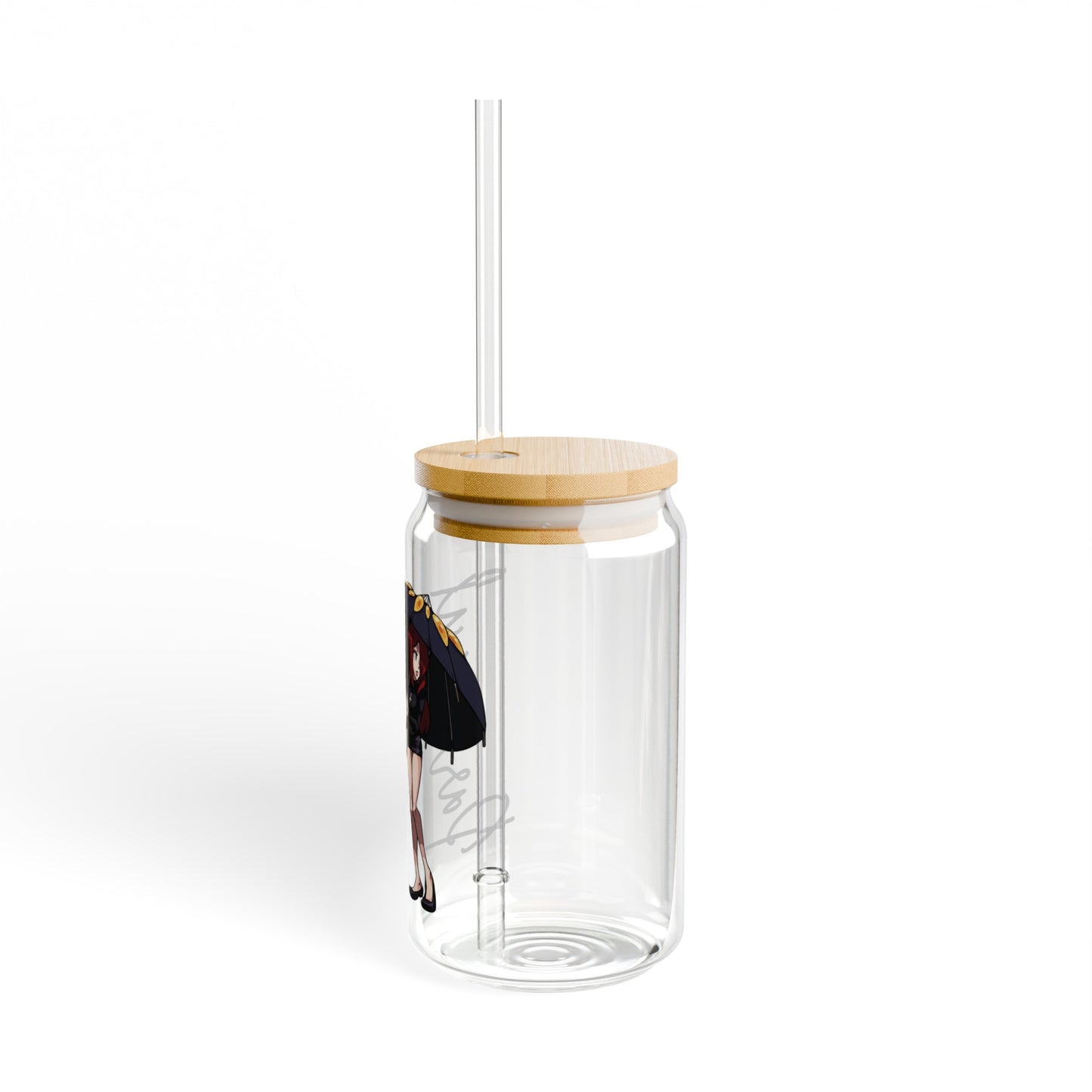 Parasoul 16oz Glass Can with Lid and Straw