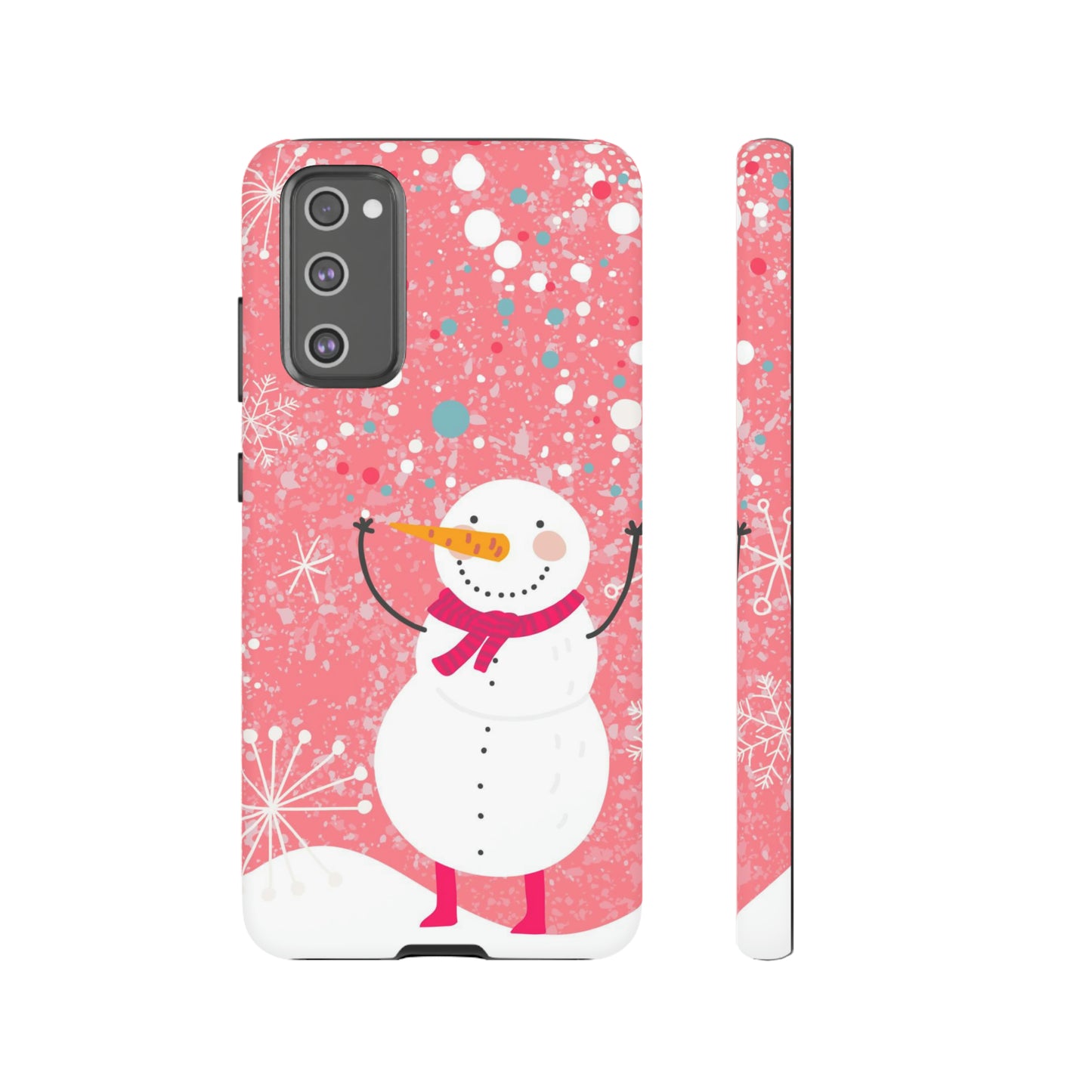 Pink Snowman Protective Case for Iphone, Samsung and a Google phones