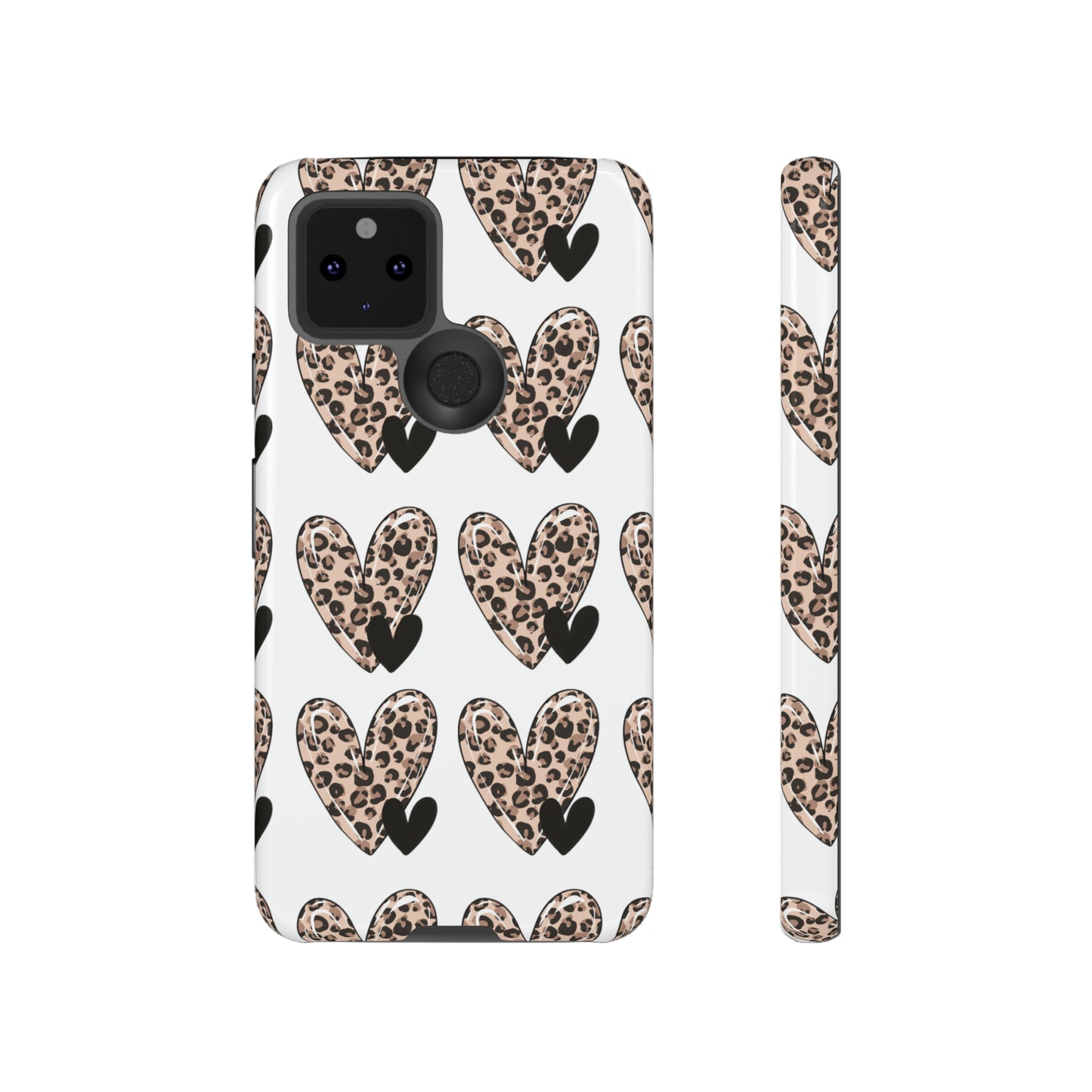 Leopard Hearts Protective Case for IPhone. Samsung and Google phones