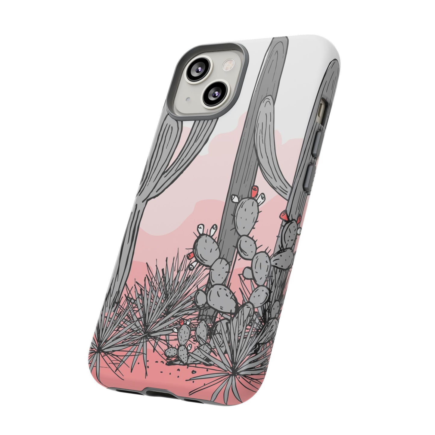 Pastel Cactus Sunset Protective Phone Case