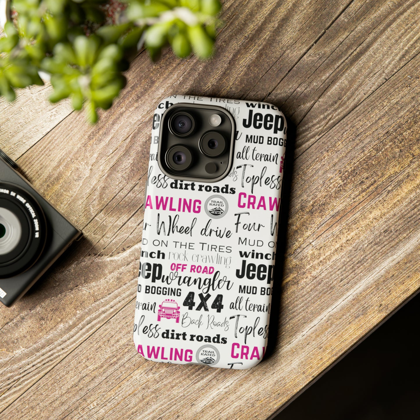 Off Road Subway Art Splash of Pink Protective Phone Case for Iphone, Samsung and Google Phones