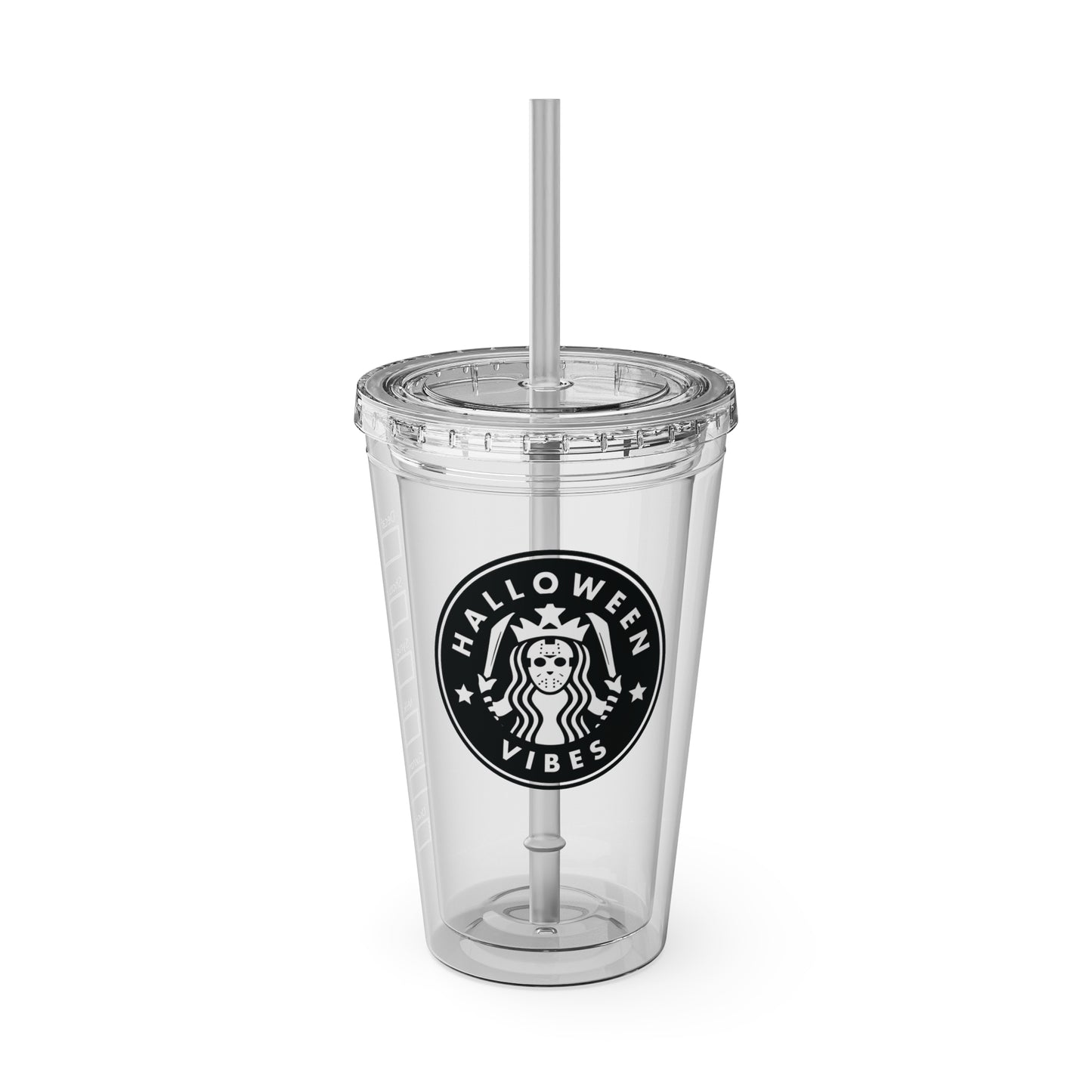 Halloween Vibes Tumbler with Straw, 16oz