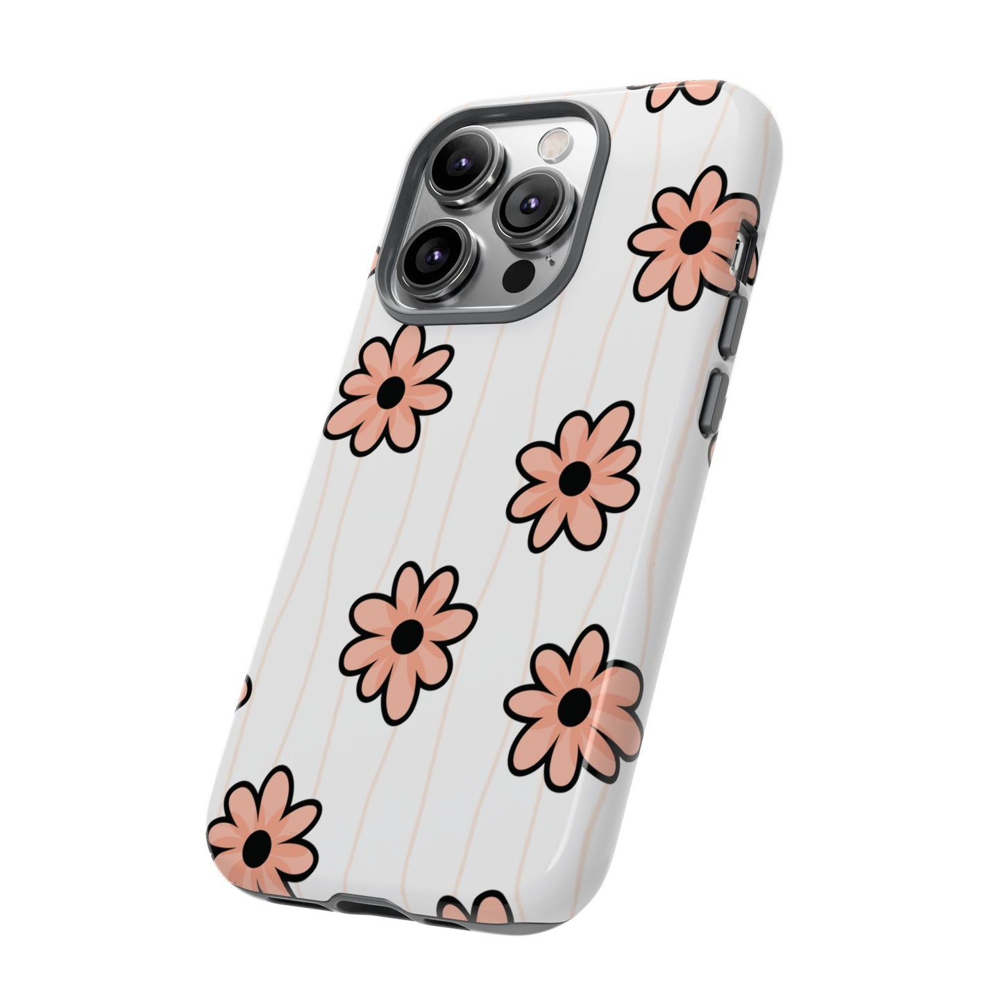 Pink Flowers Protective Phone Case