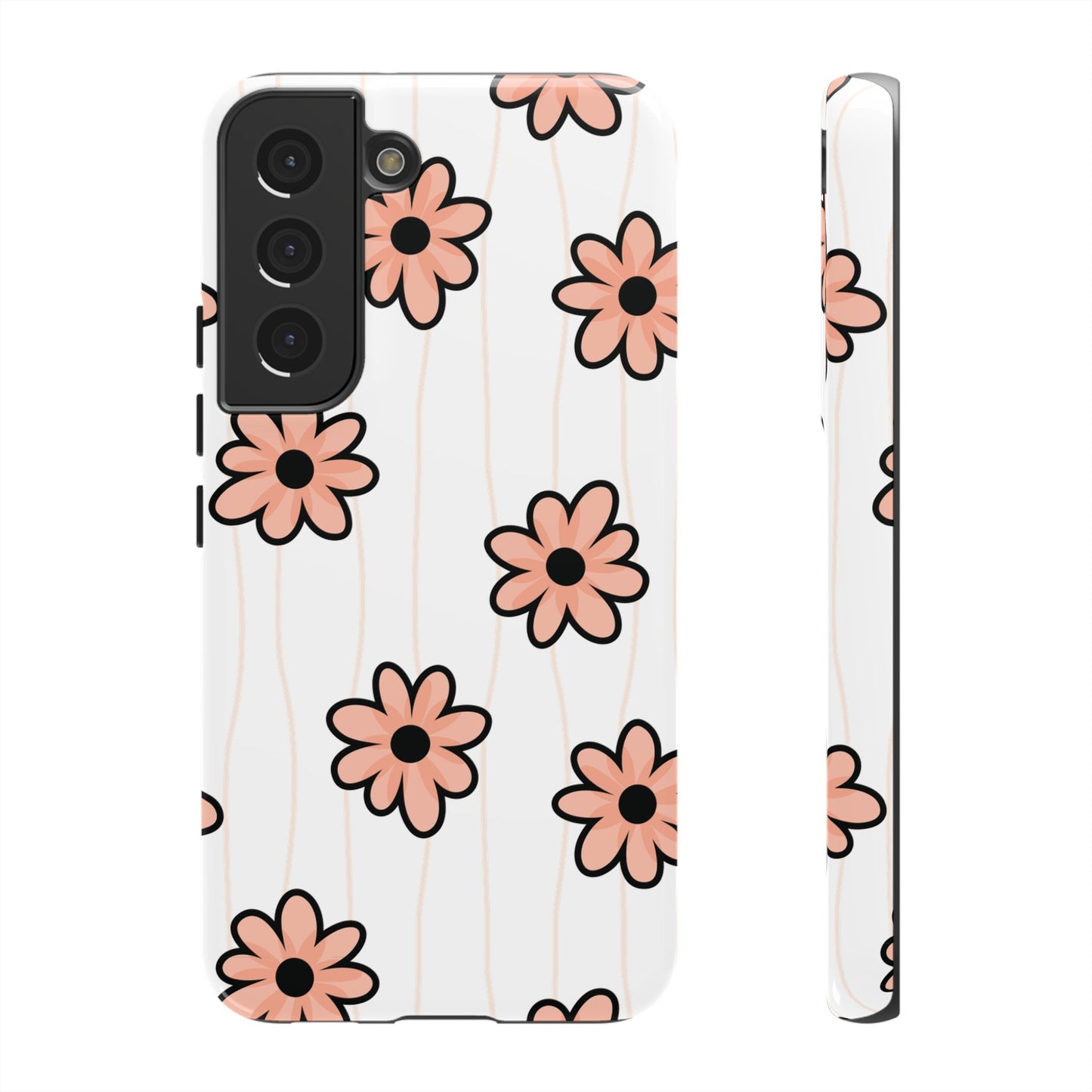 Pink Flowers Protective Phone Case