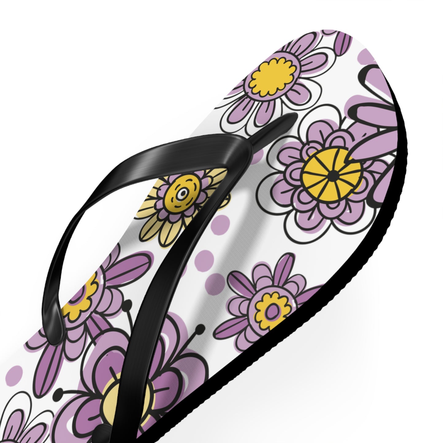 Purple Flower Summer Flip Flops