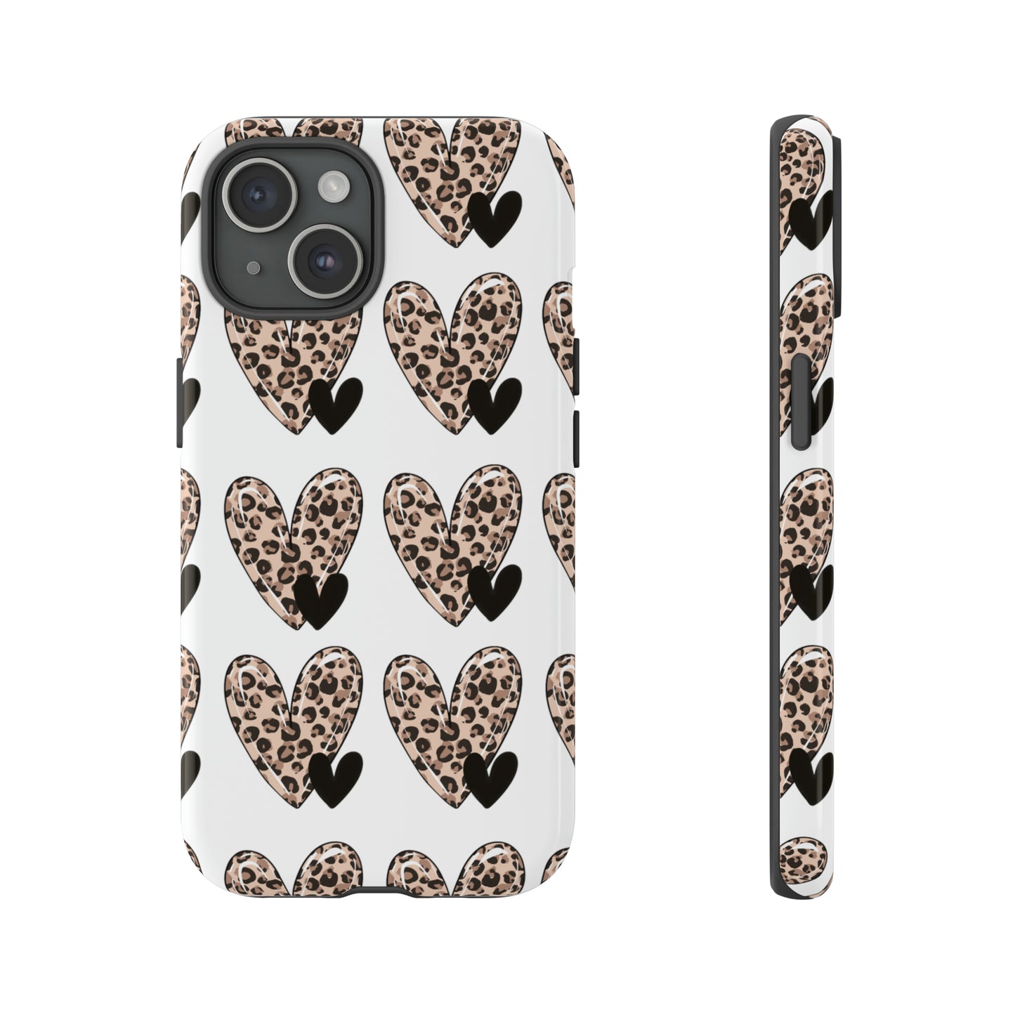 Leopard Hearts Protective Case for IPhone. Samsung and Google phones