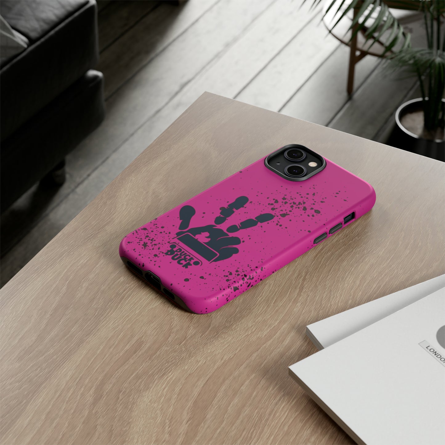 Duck Duck Hot Pink Protective Phone Case for IPhone, Samsung and Google Phone