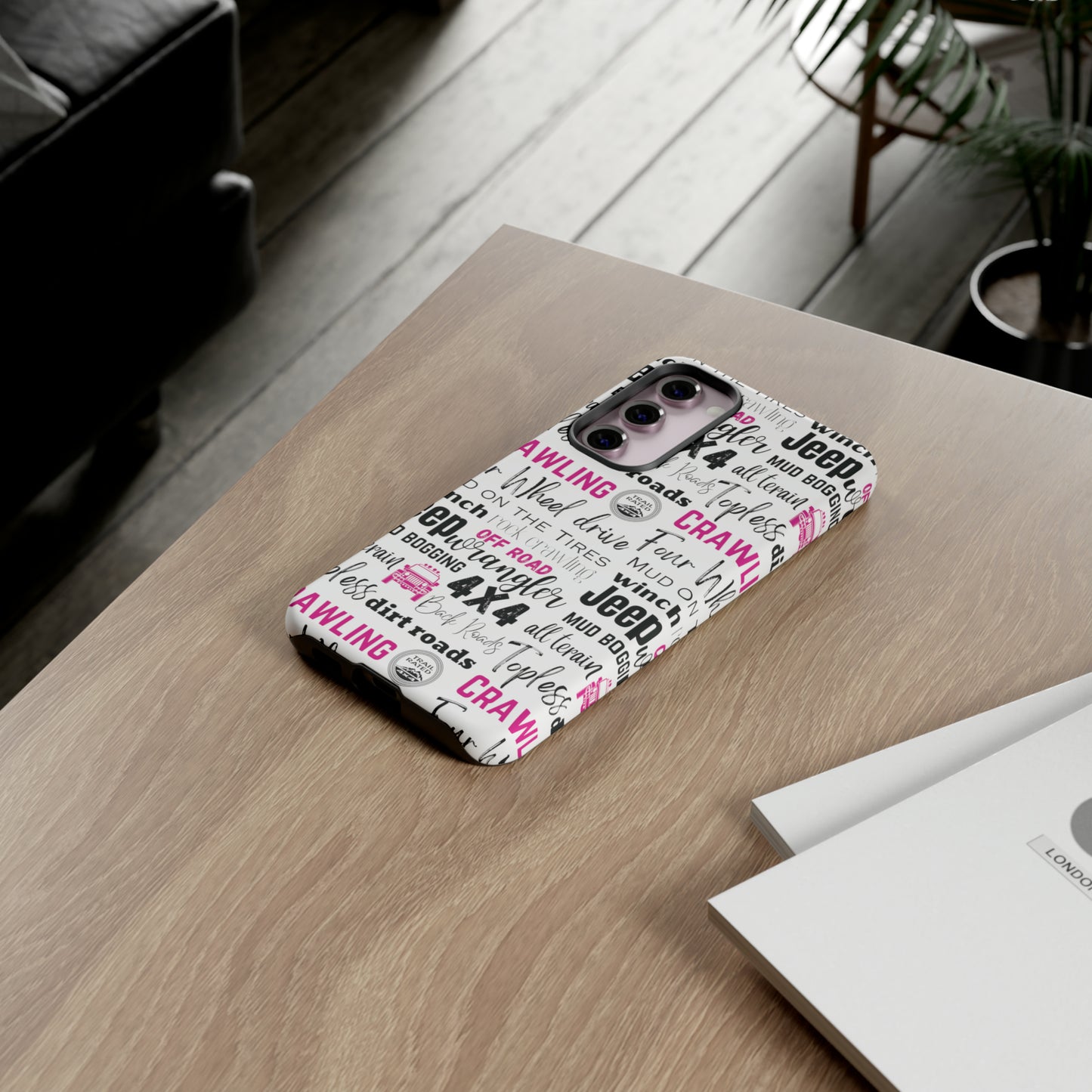 Off Road Subway Art Splash of Pink Protective Phone Case for Iphone, Samsung and Google Phones