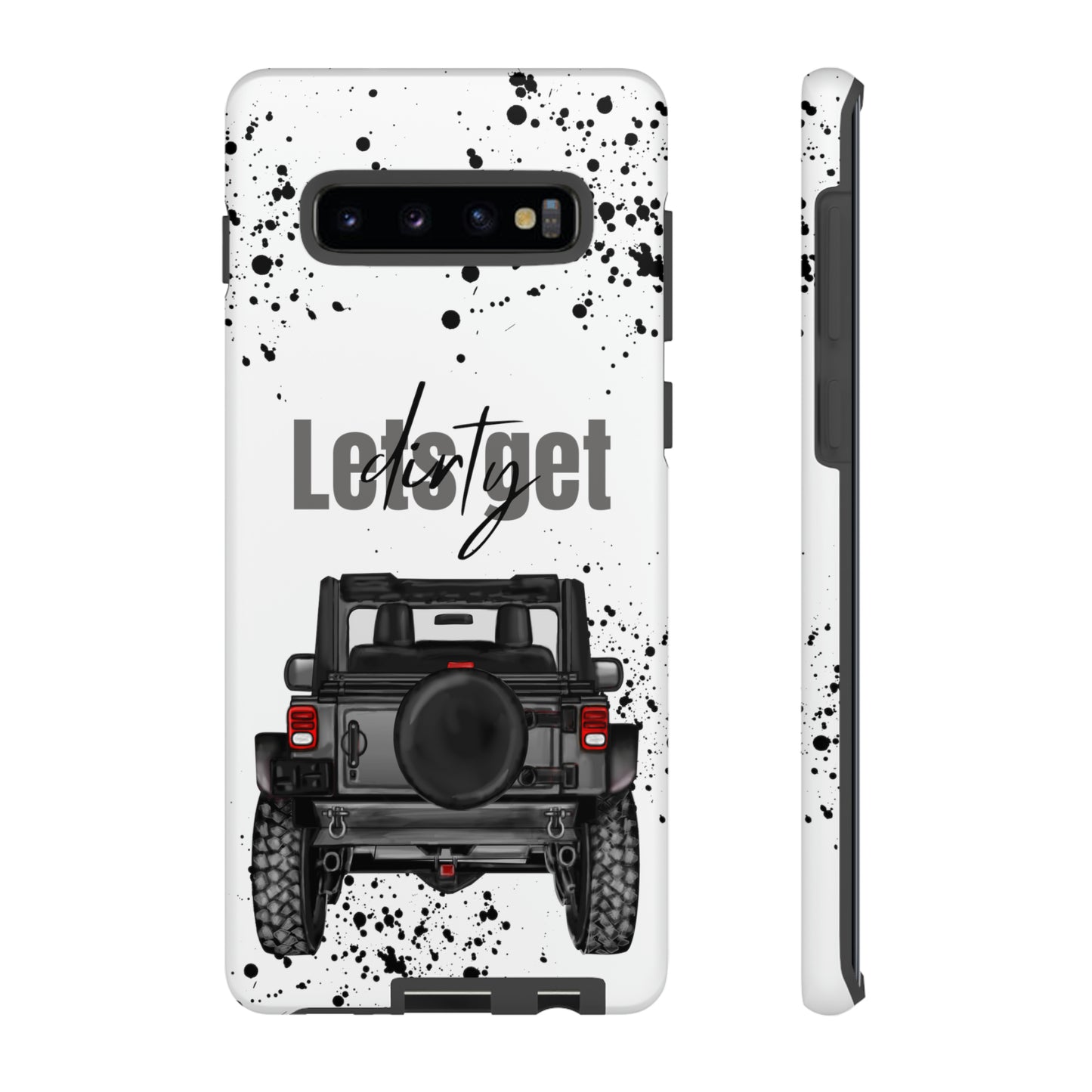 Lets Get Dirty Protective Phone Case for Iphone, Google and Samsung Splatter Grey