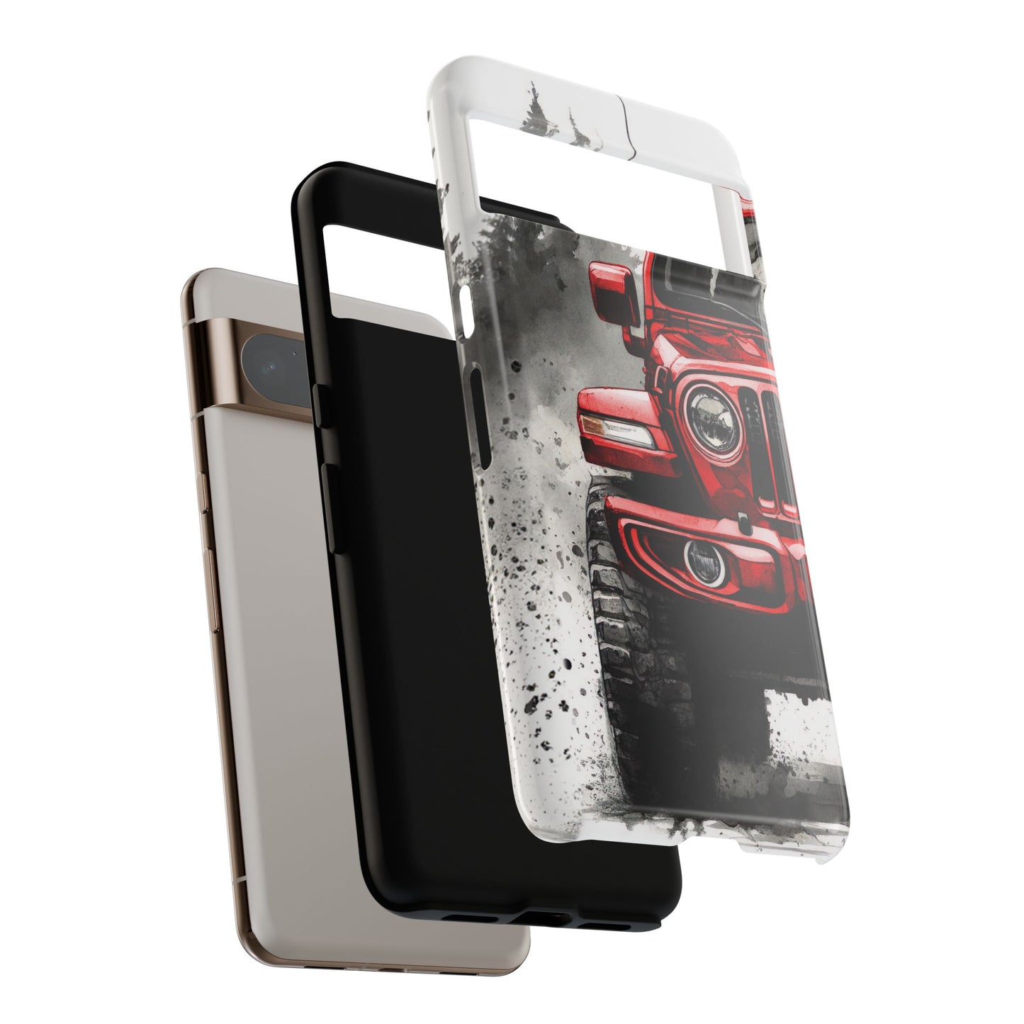 Off Road Love Red Wrangler Protective Phone Case for Iphone, Samsung and Google Phones