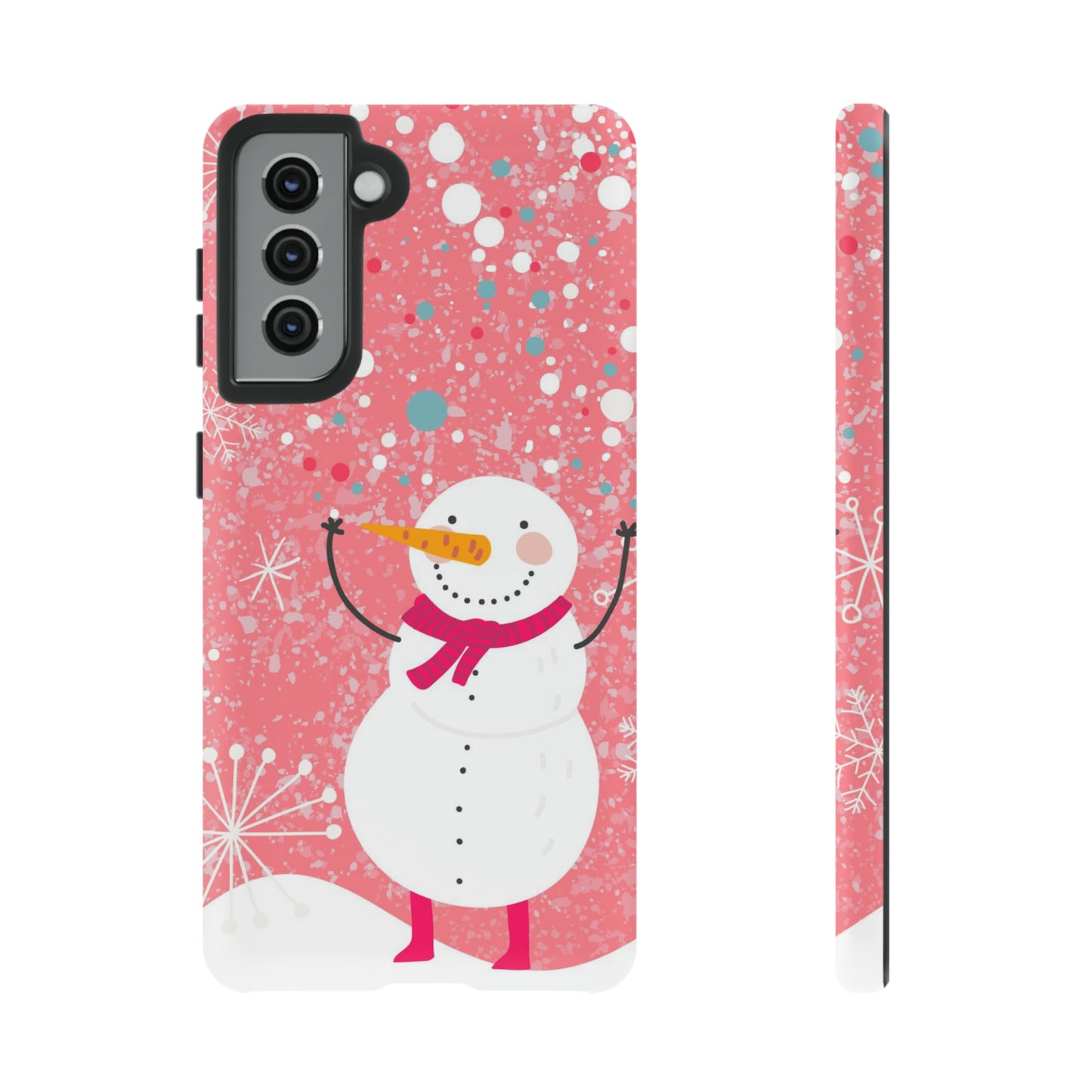 Pink Snowman Protective Case for Iphone, Samsung and a Google phones