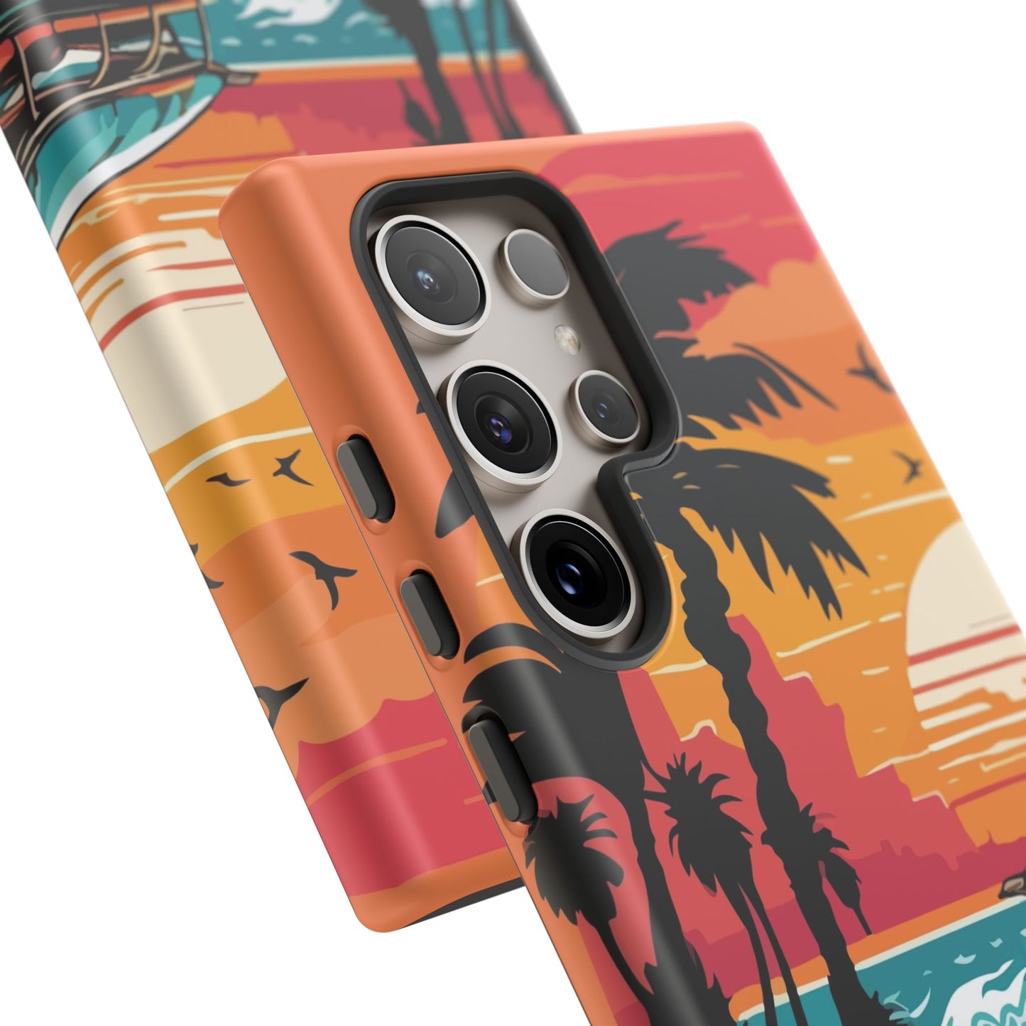 Summer Retro Sunset Protective Phone Case