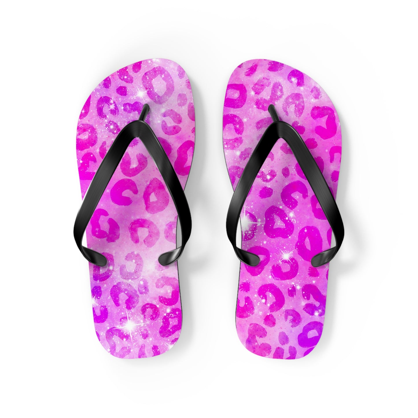 Hot Pink Leopard Flip Flops