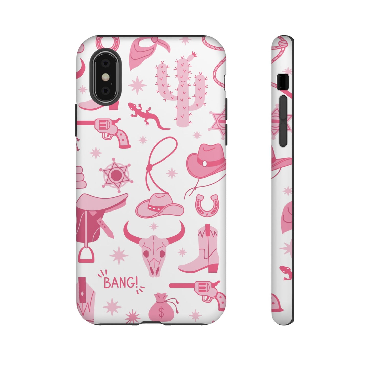 Pink Western Protective Phone Case for Iphone, Samsung and Google Phones