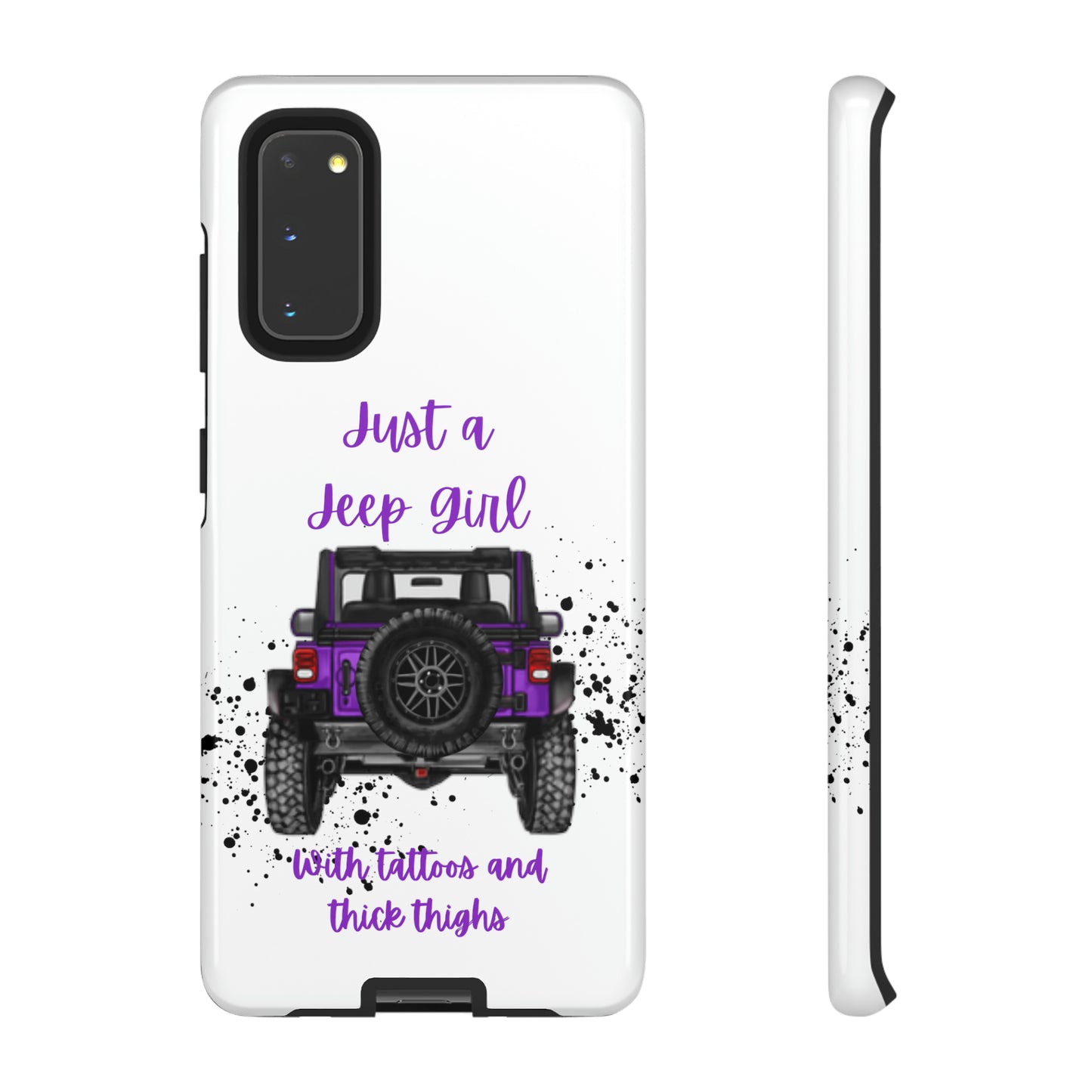 Off Road Girl with Tattoos and Thick Thighs Purple Protective Phone Case