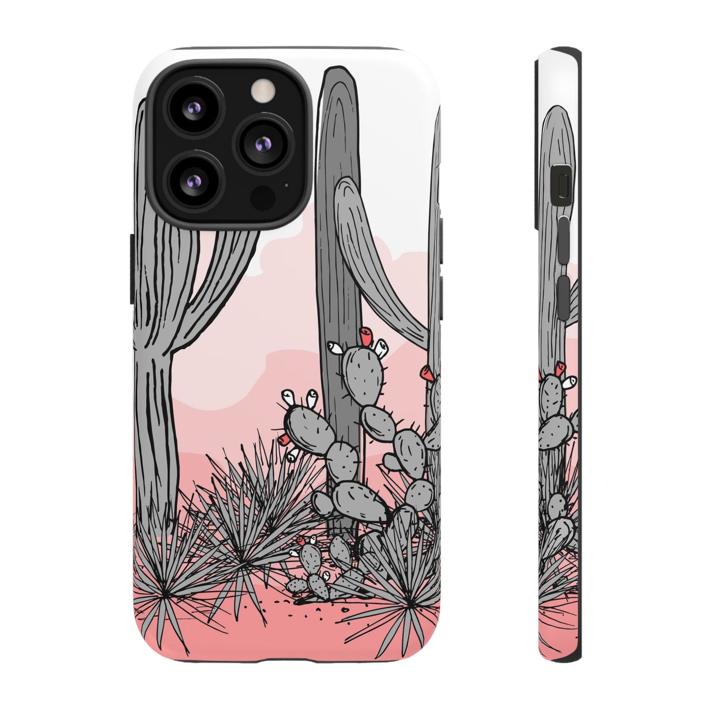 Pastel Cactus Sunset Protective Phone Case