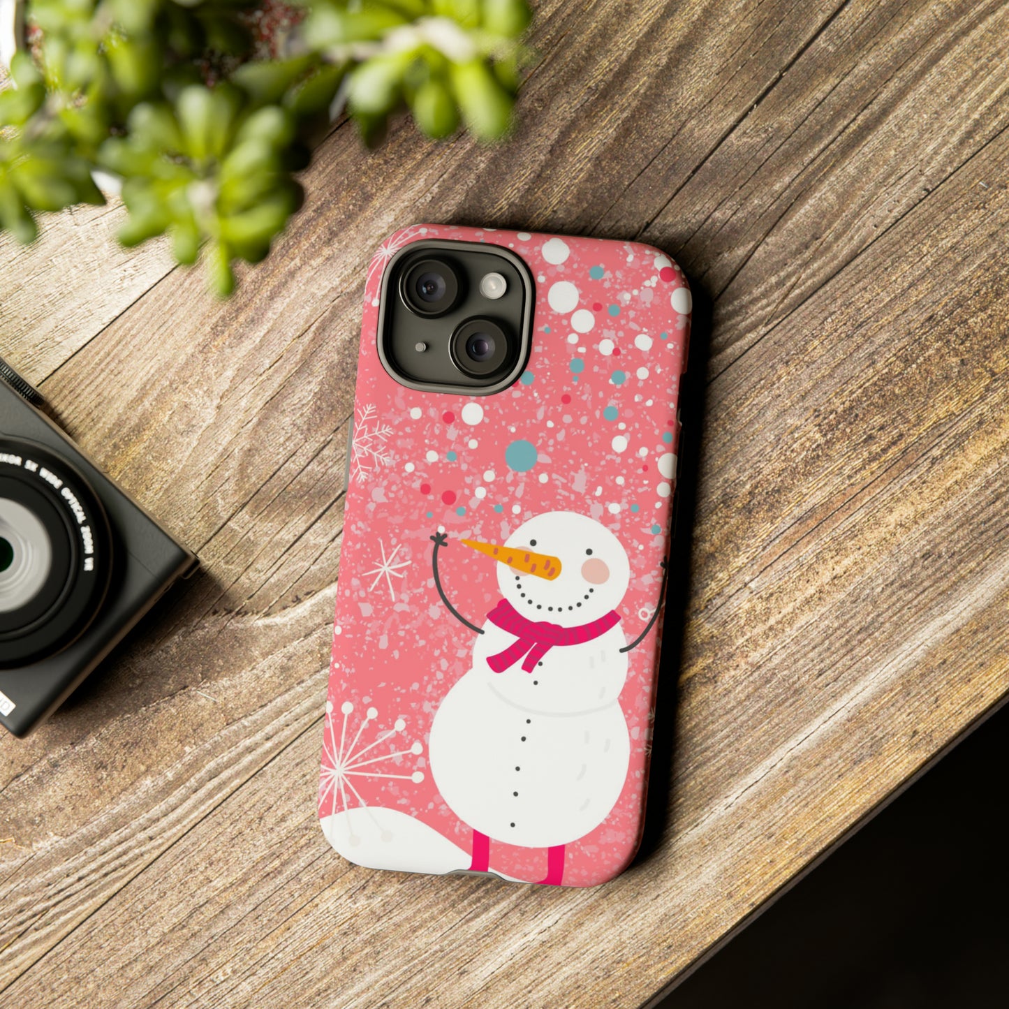 Pink Snowman Protective Case for Iphone, Samsung and a Google phones