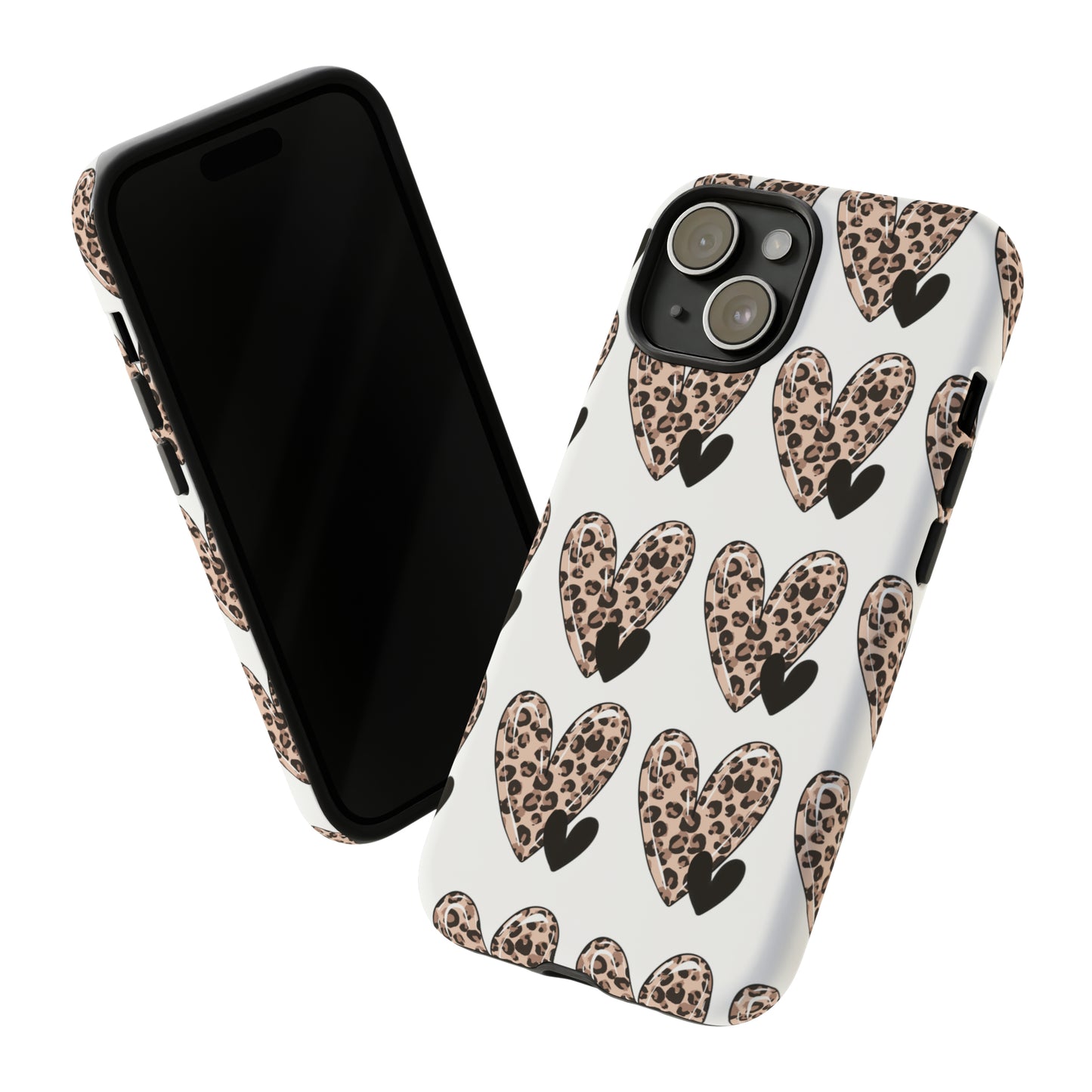 Leopard Hearts Protective Case for IPhone. Samsung and Google phones