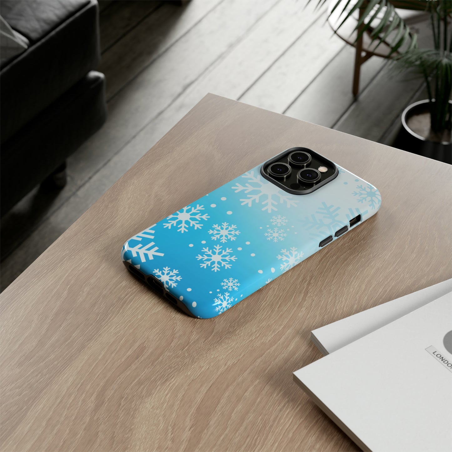 Winter, frozen, snowflake ombré protective phone case for Google, Samsung and IPhone