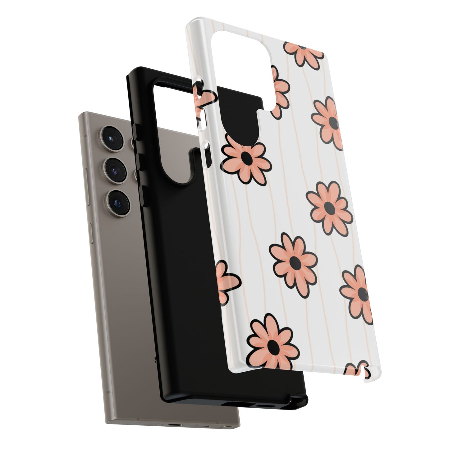 Pink Flowers Protective Phone Case