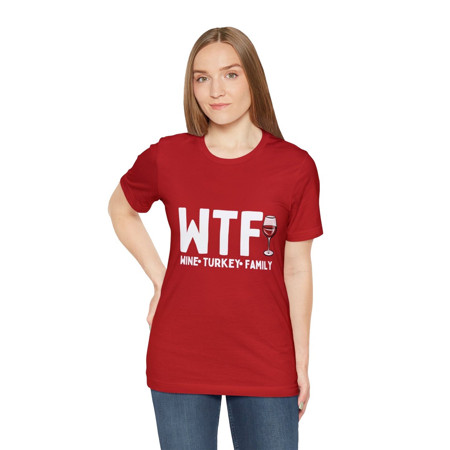 WTF Wine Turkey Family Unisex Jersey Short Sleeve Tee