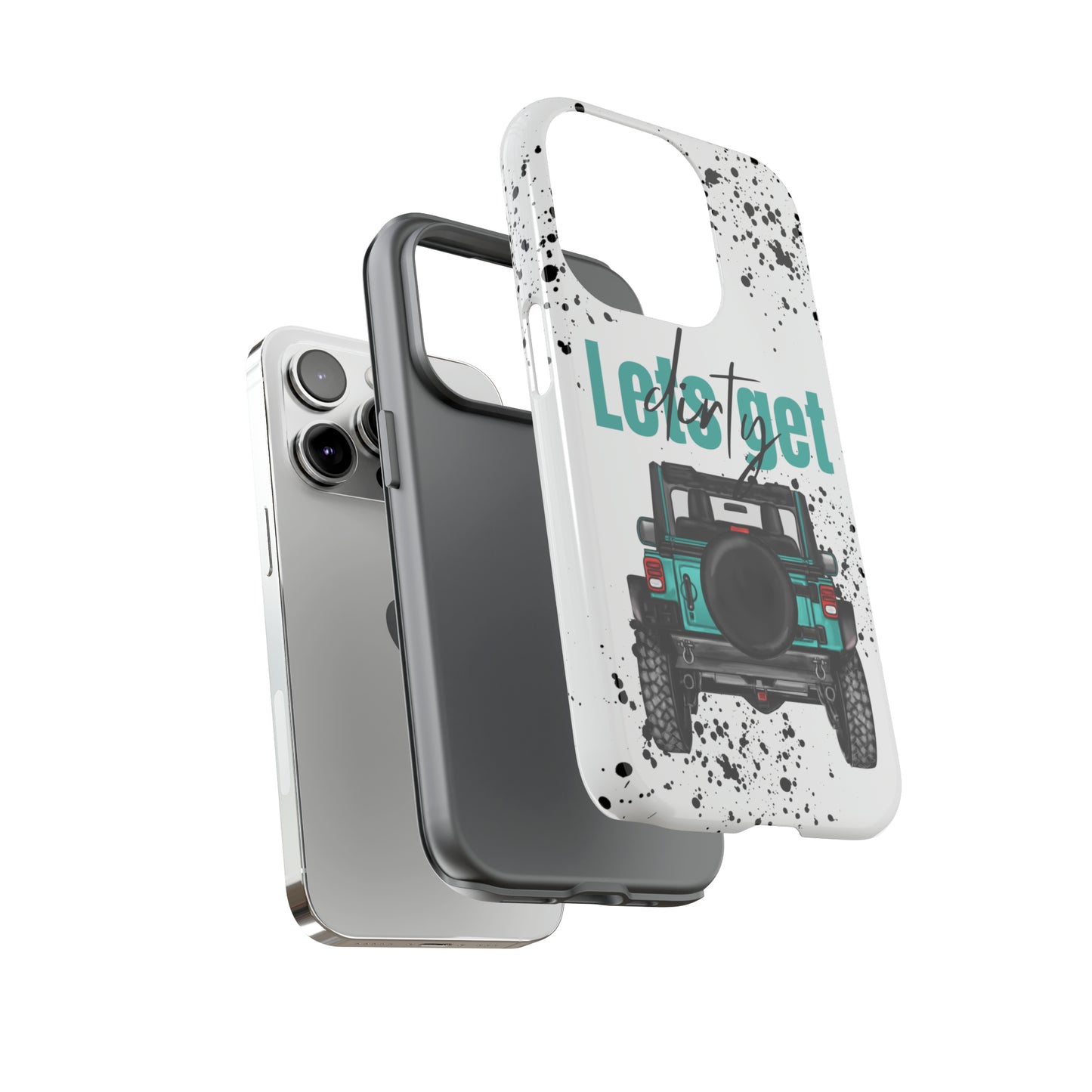 Lets Get Dirty Protective Phone Case for Iphone, Google and Samsung Splatter Turquoise