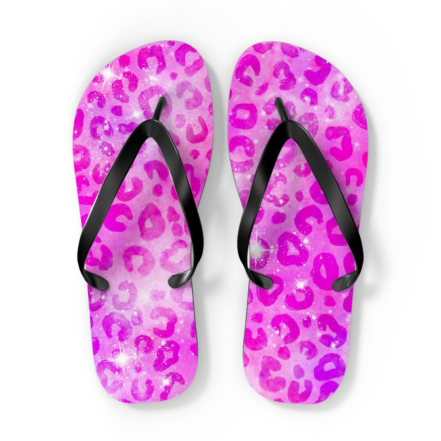 Hot Pink Leopard Flip Flops