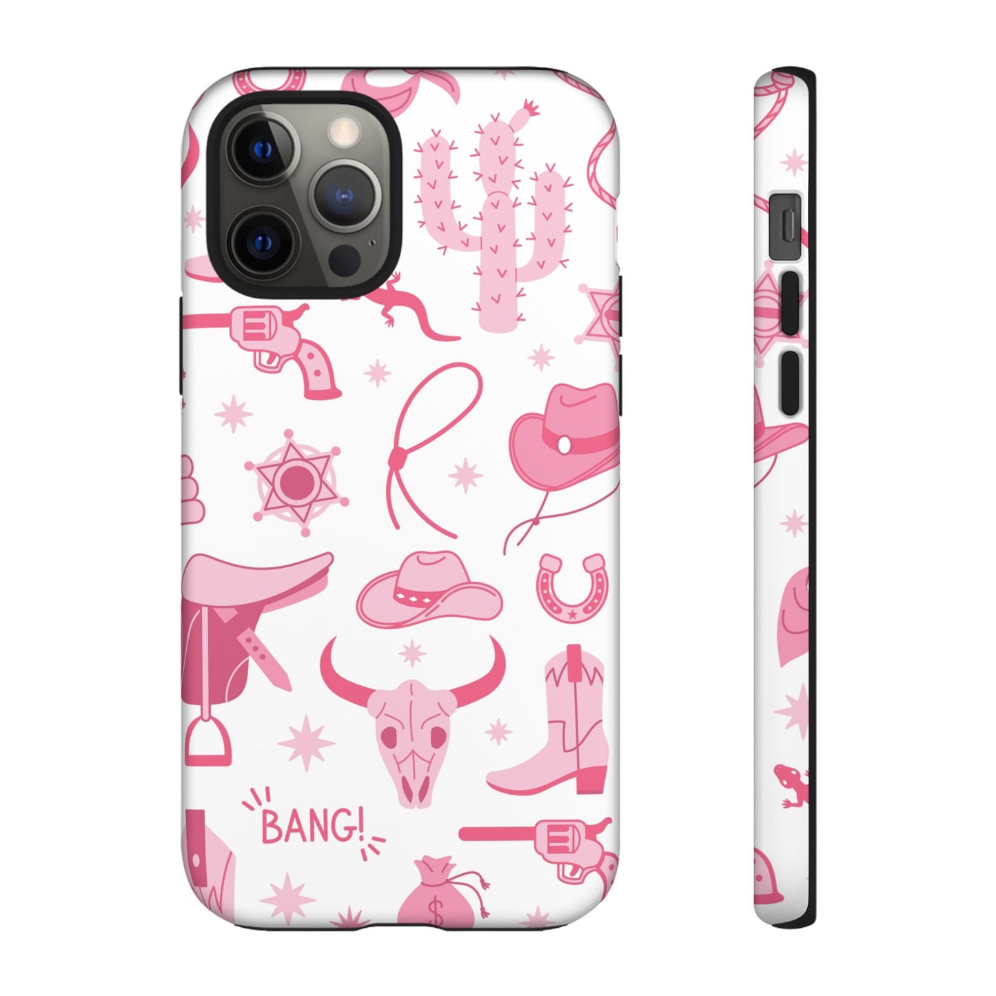 Pink Western Protective Phone Case for Iphone, Samsung and Google Phones