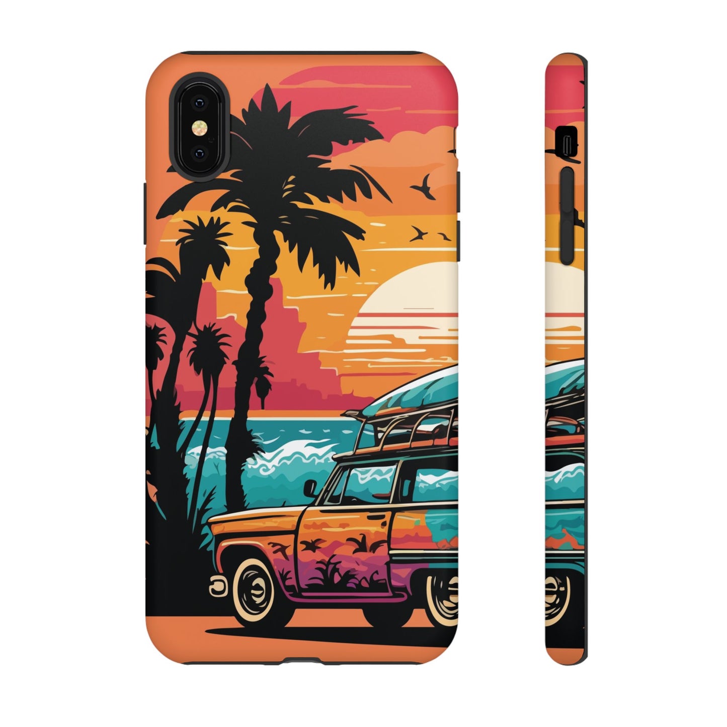 Summer Retro Sunset Protective Phone Case