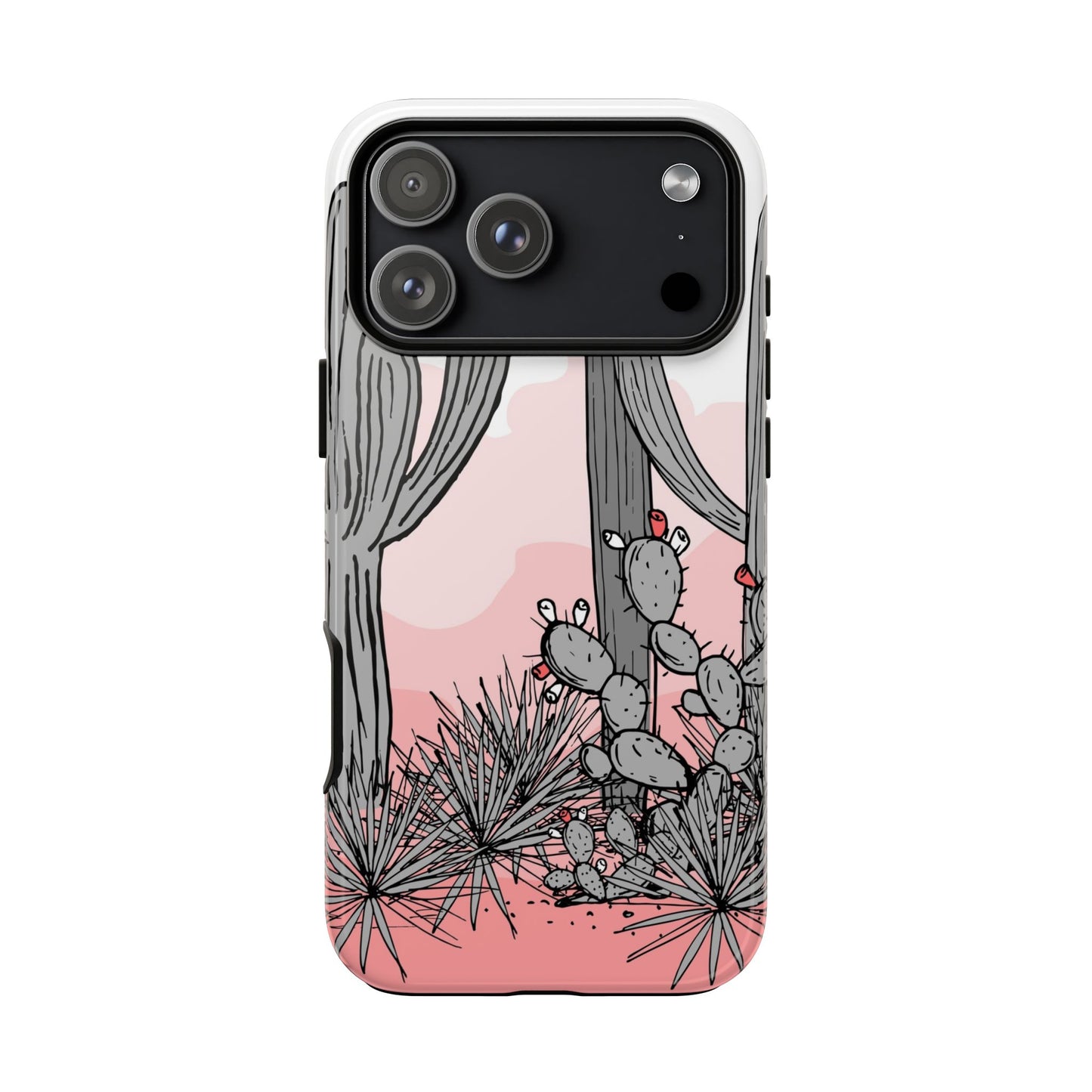 Pastel Cactus Sunset Protective Phone Case