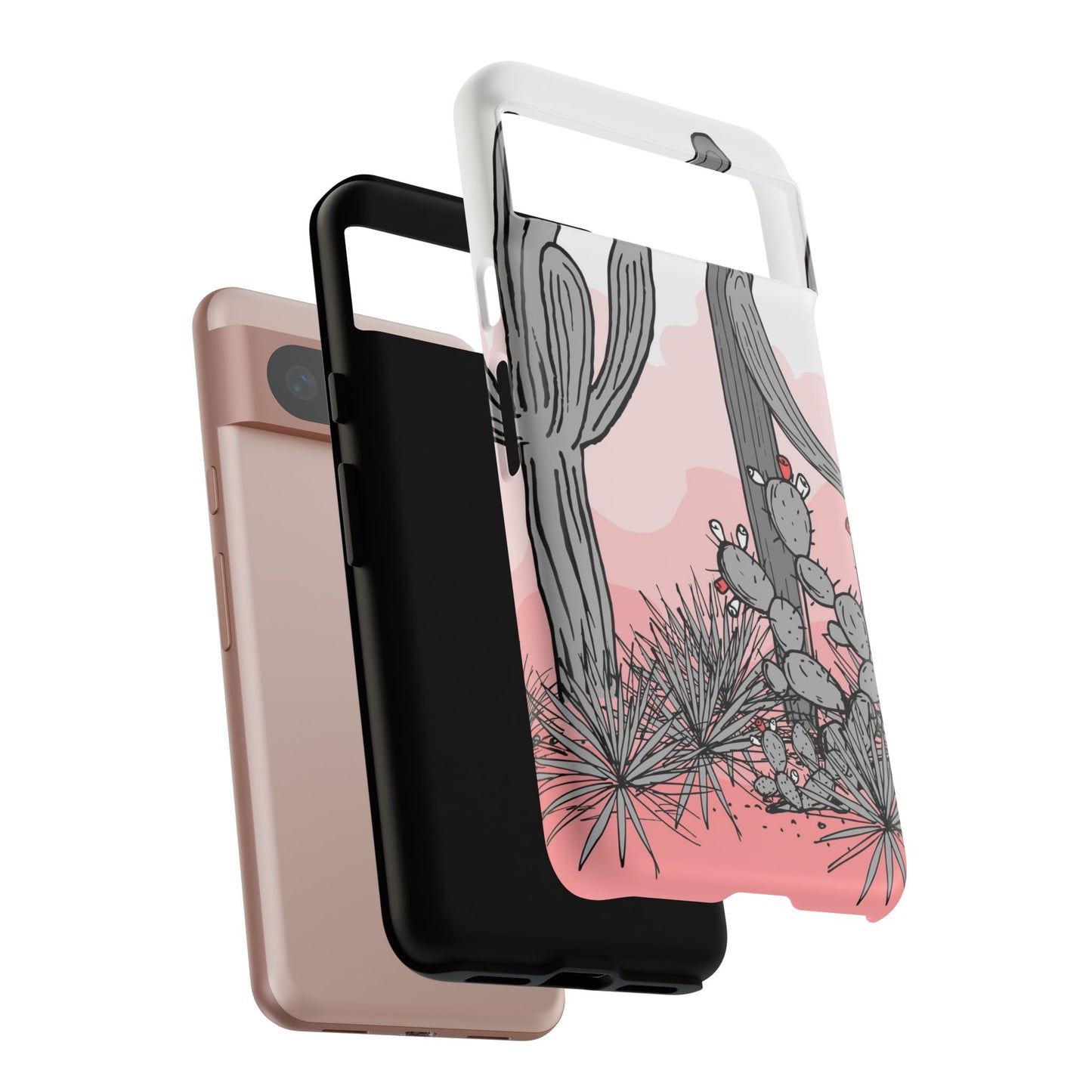 Pastel Cactus Sunset Protective Phone Case