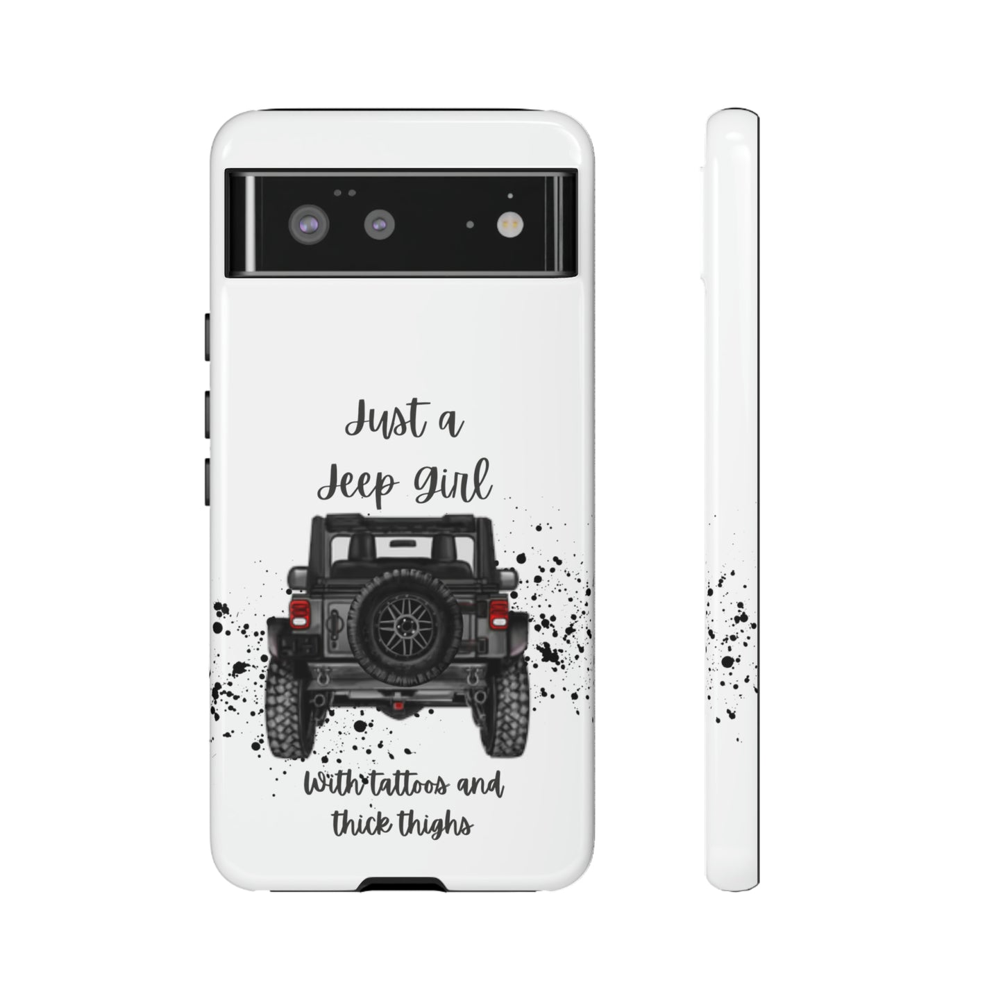 Off Road Girl with Tattoos and Thick Thighs Grey Protective Phkne Case