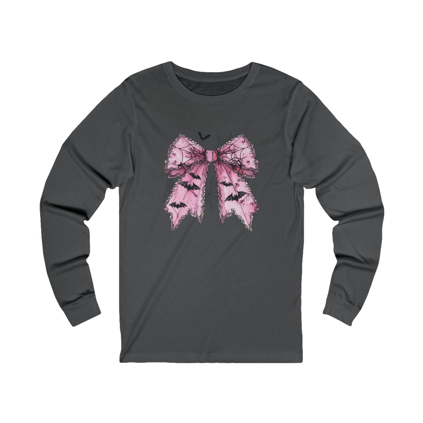 Pink Halloween Bow Unisex Jersey Long Sleeve Tee